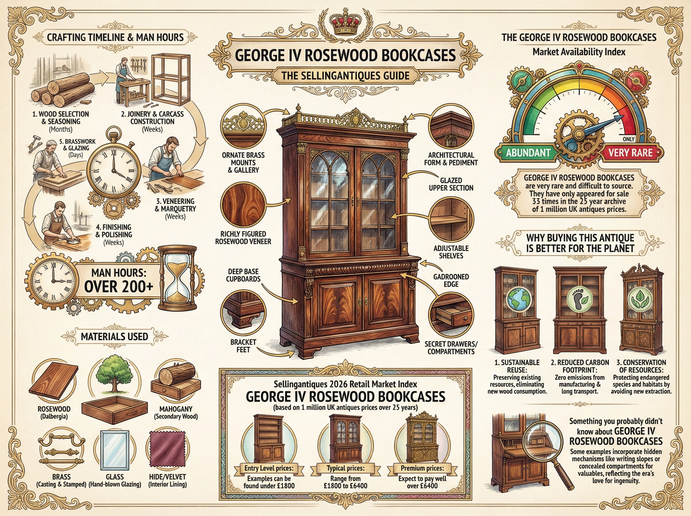 George Iv Rosewood Bookcases Guide Infographic