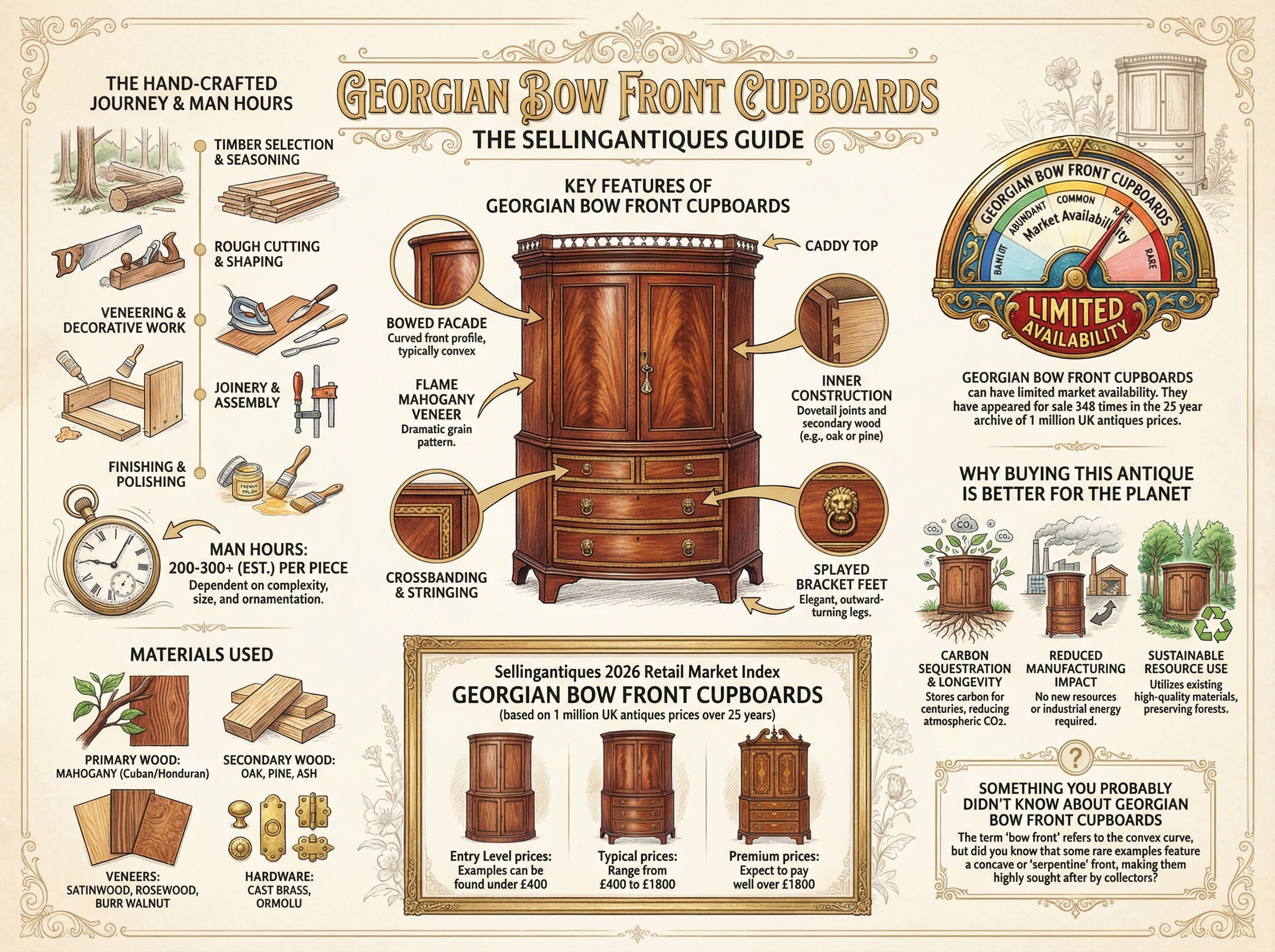 Georgian Bow Front Cupboards Guide Infographic
