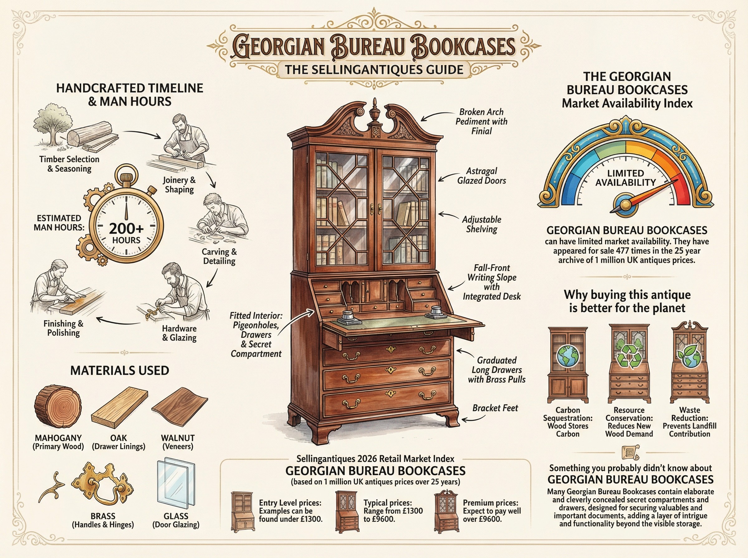 Georgian Bureau Bookcases Guide Infographic