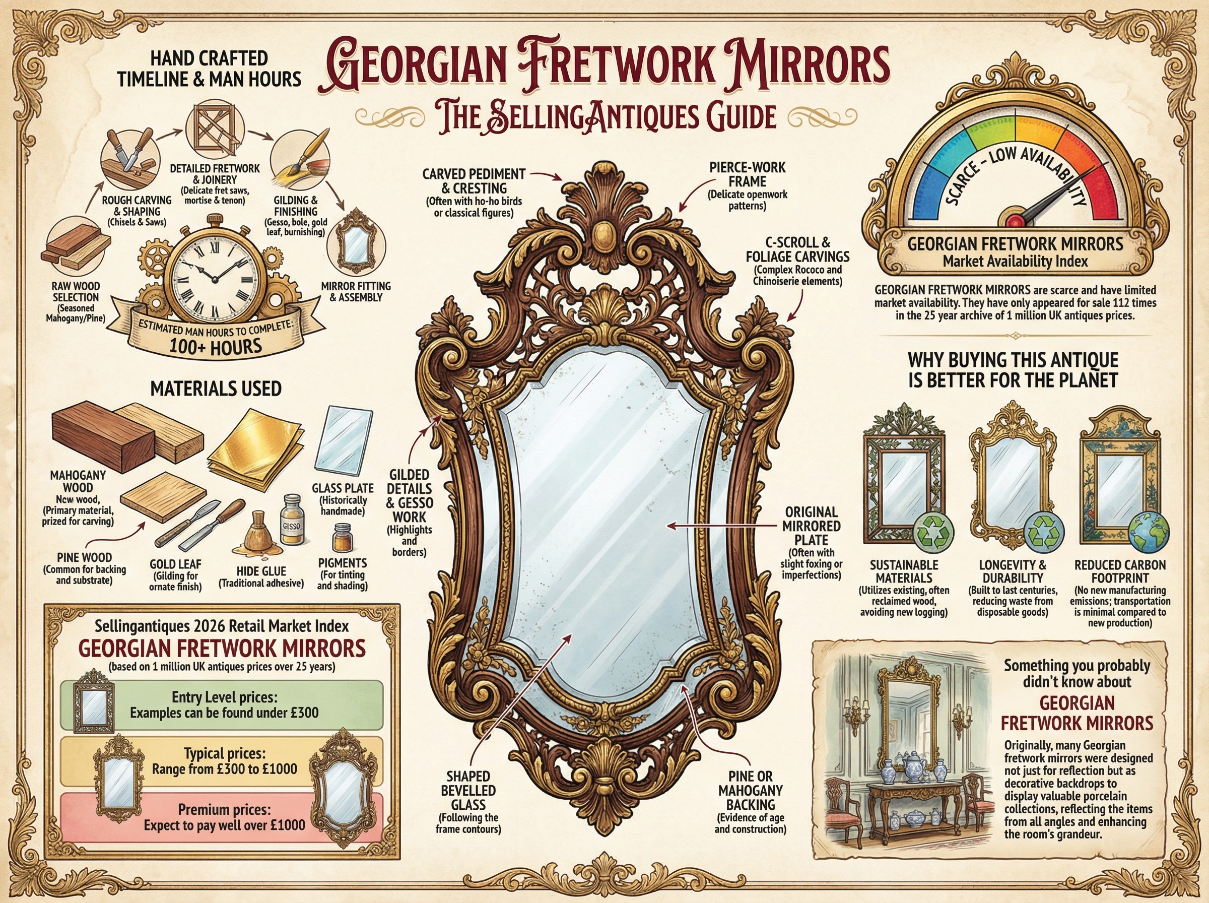 Georgian Fretwork Mirrors Guide Infographic