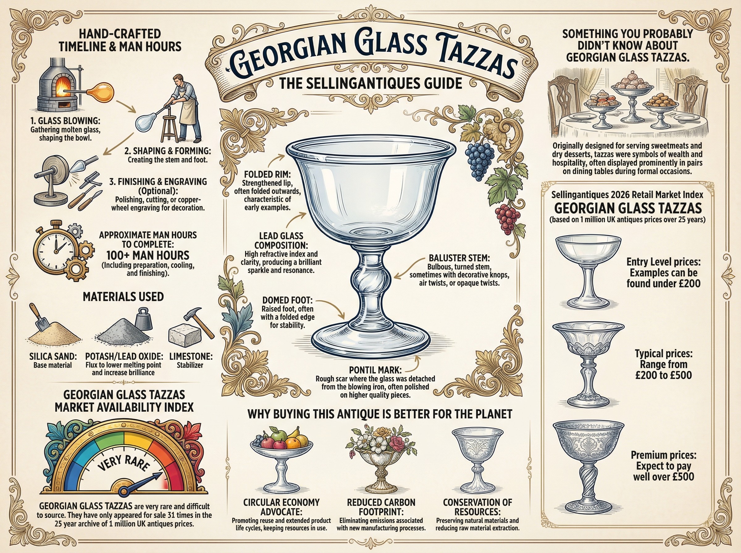 Georgian Glass Tazzas Guide Infographic