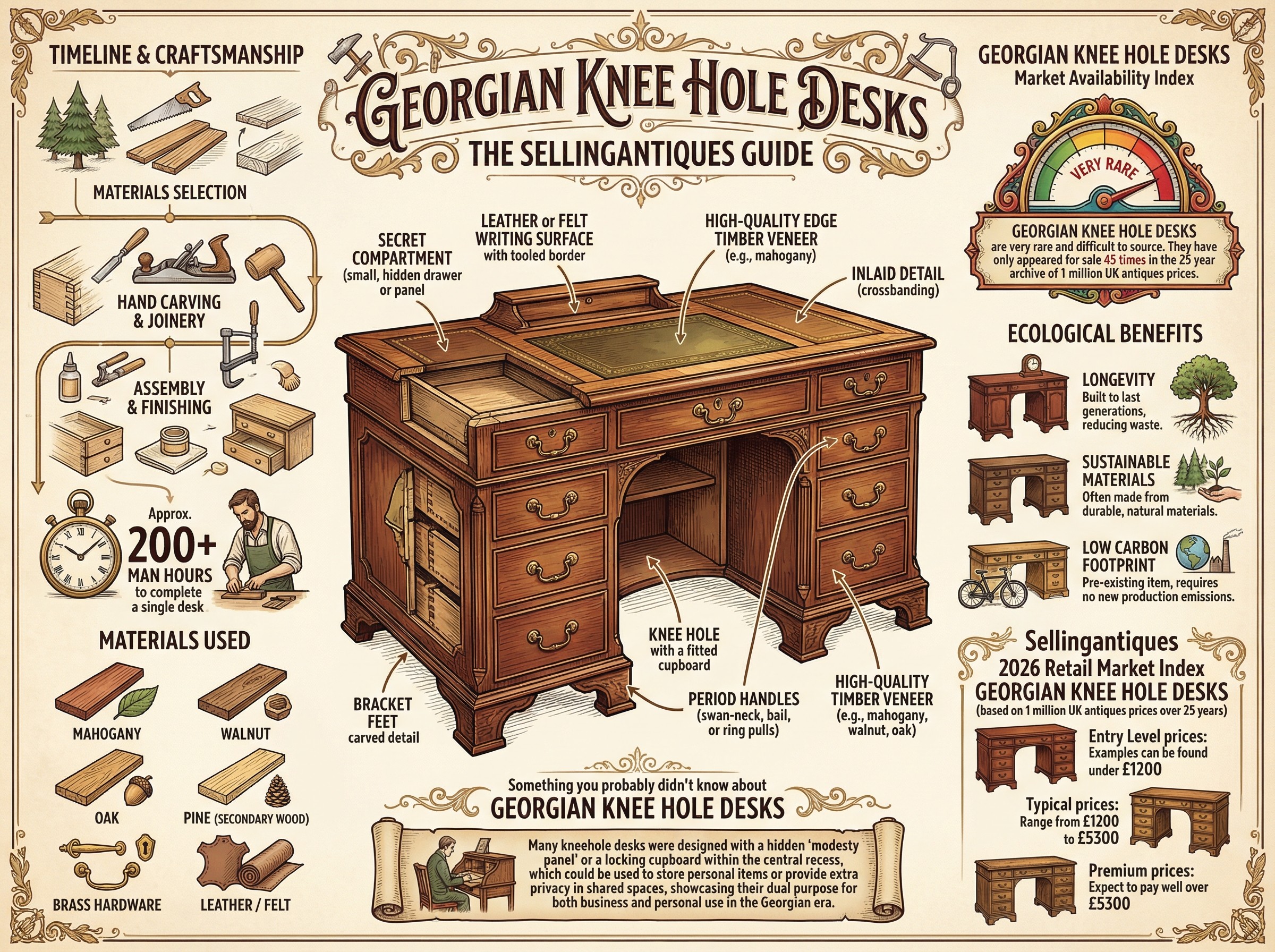 Georgian Knee Hole Desks Guide Infographic
