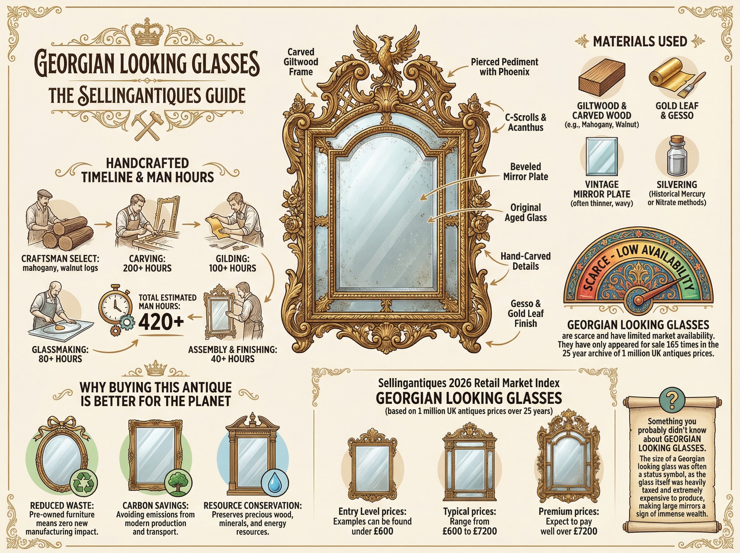 Georgian Looking Glasses Guide Infographic