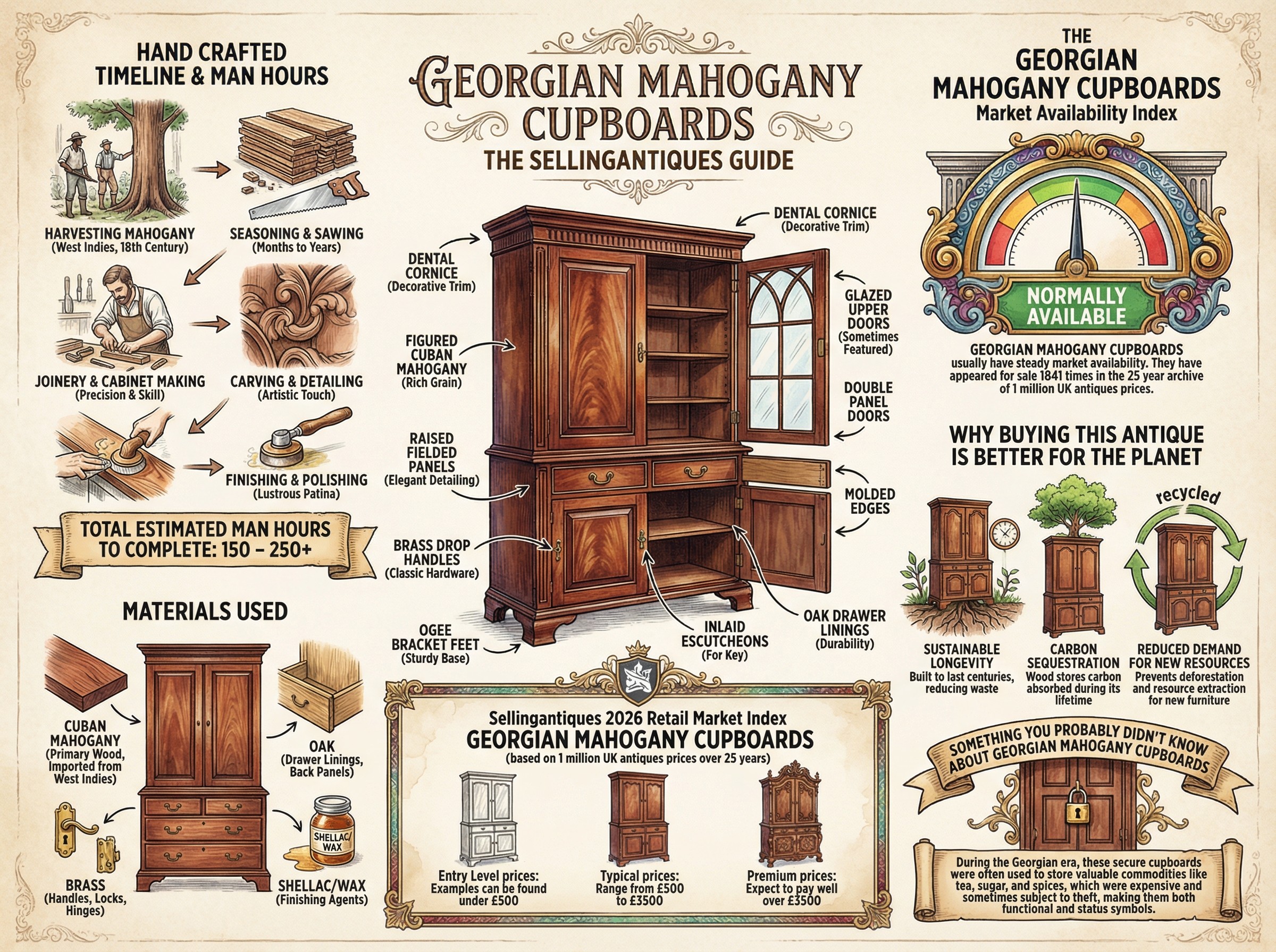 Georgian Mahogany Cupboards Guide Infographic