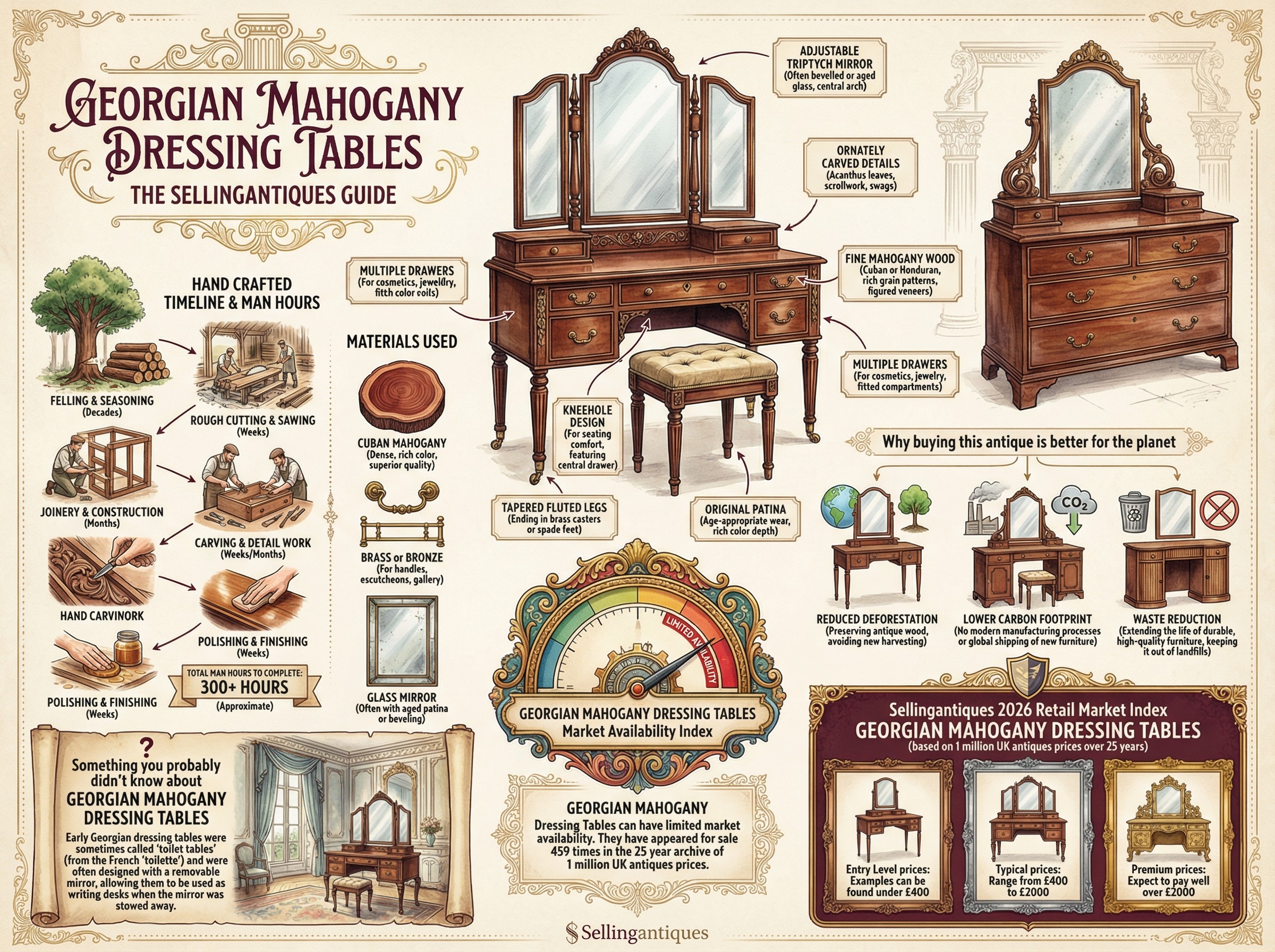 Georgian Mahogany Dressing Tables Guide Infographic