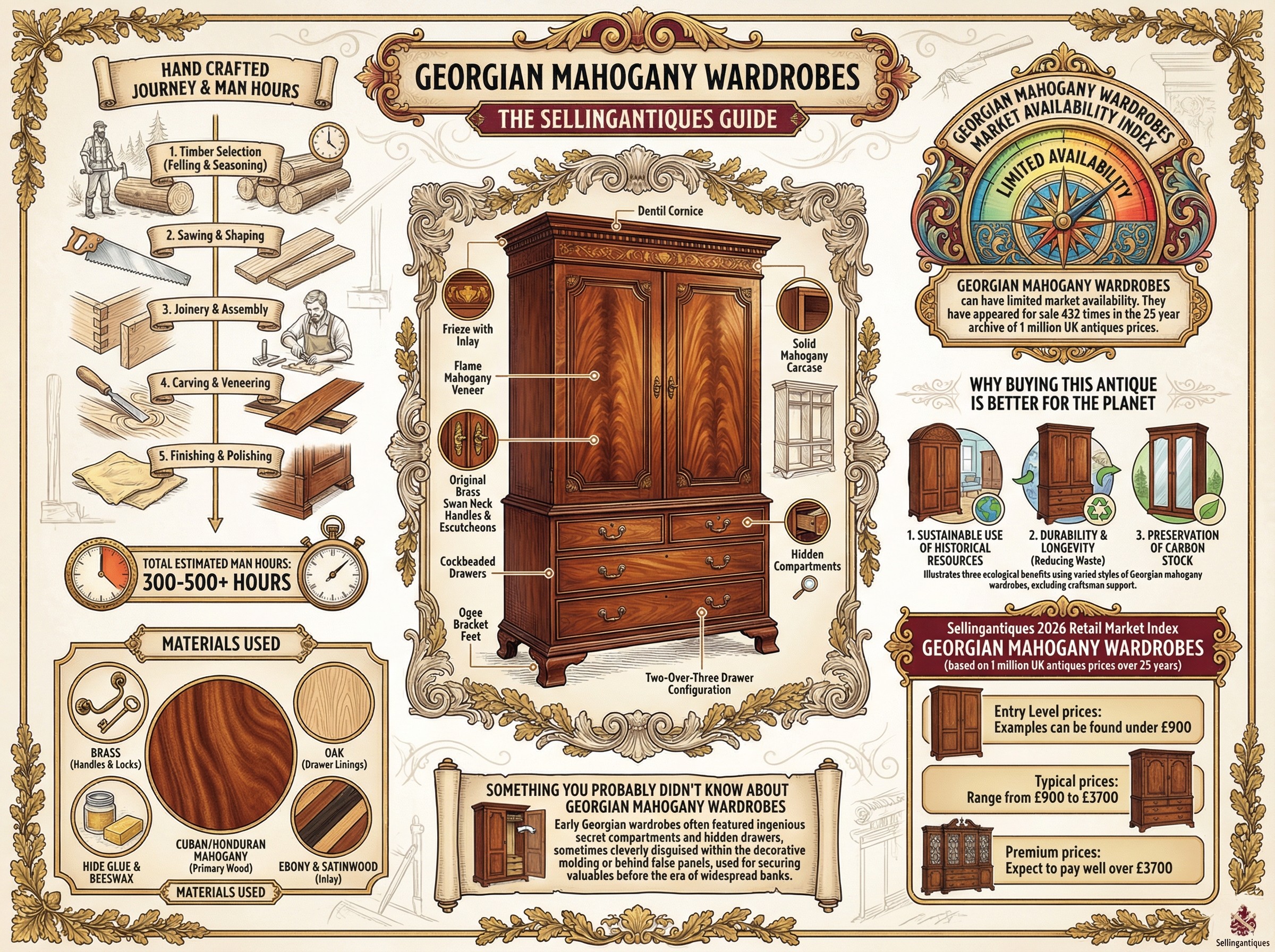 Georgian Mahogany Wardrobes Guide Infographic