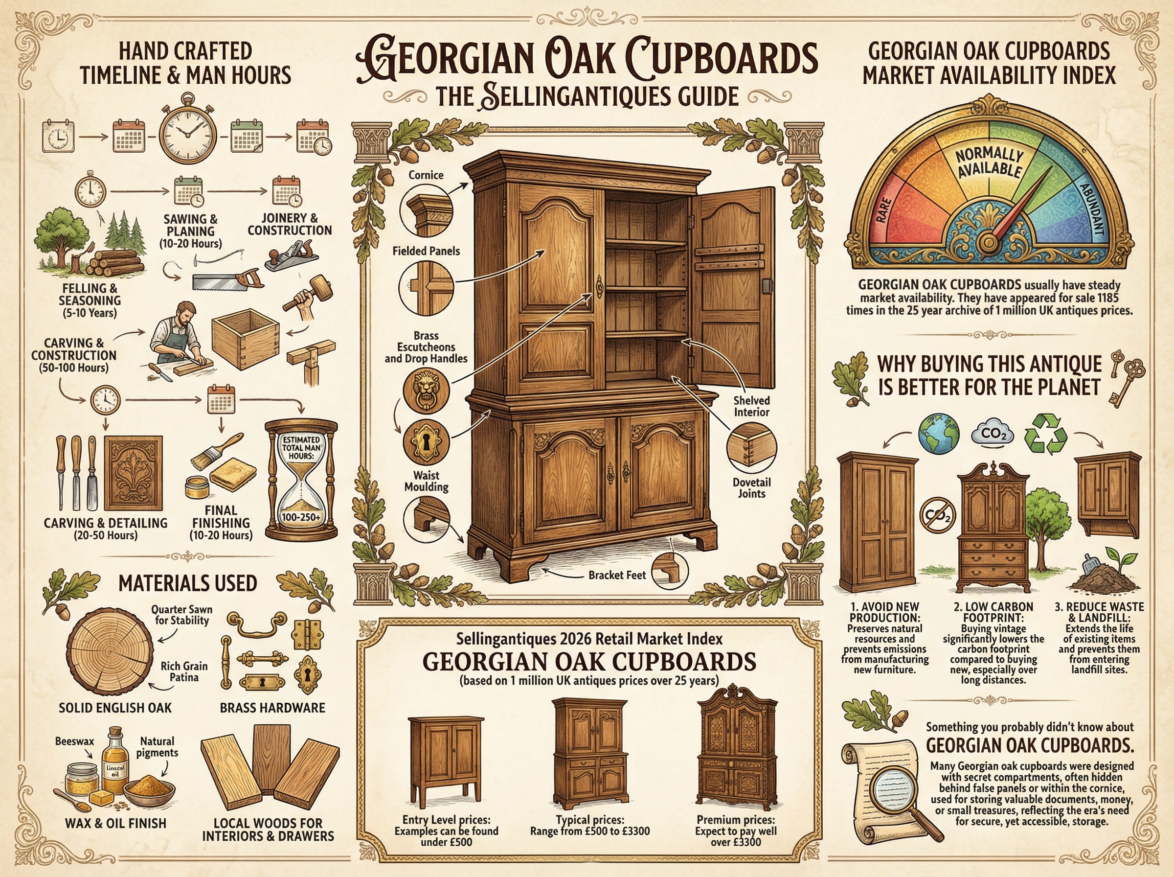 Georgian Oak Cupboards Guide Infographic
