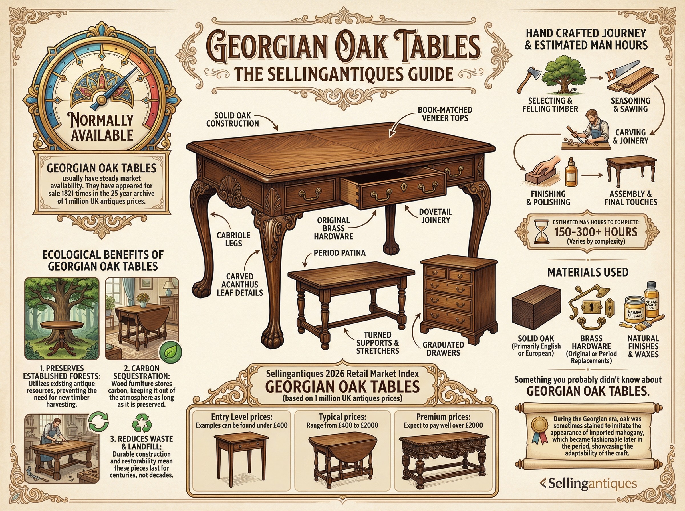 Georgian Oak Tables Guide Infographic