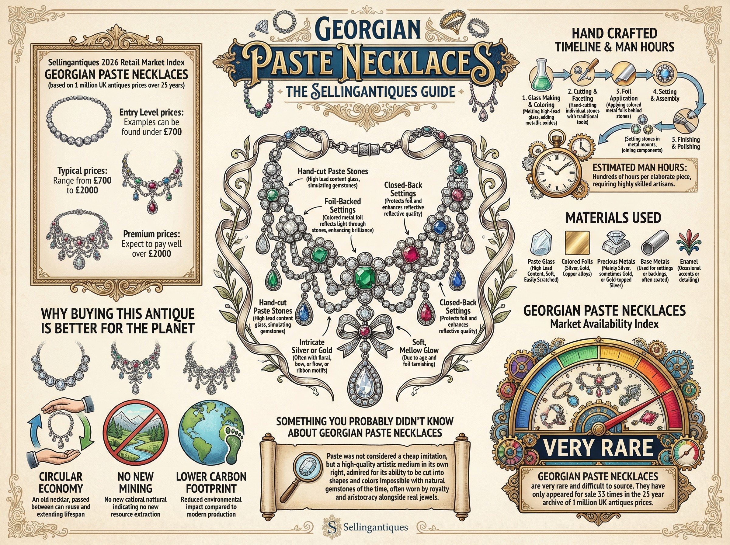 Georgian Paste Necklaces Guide Infographic