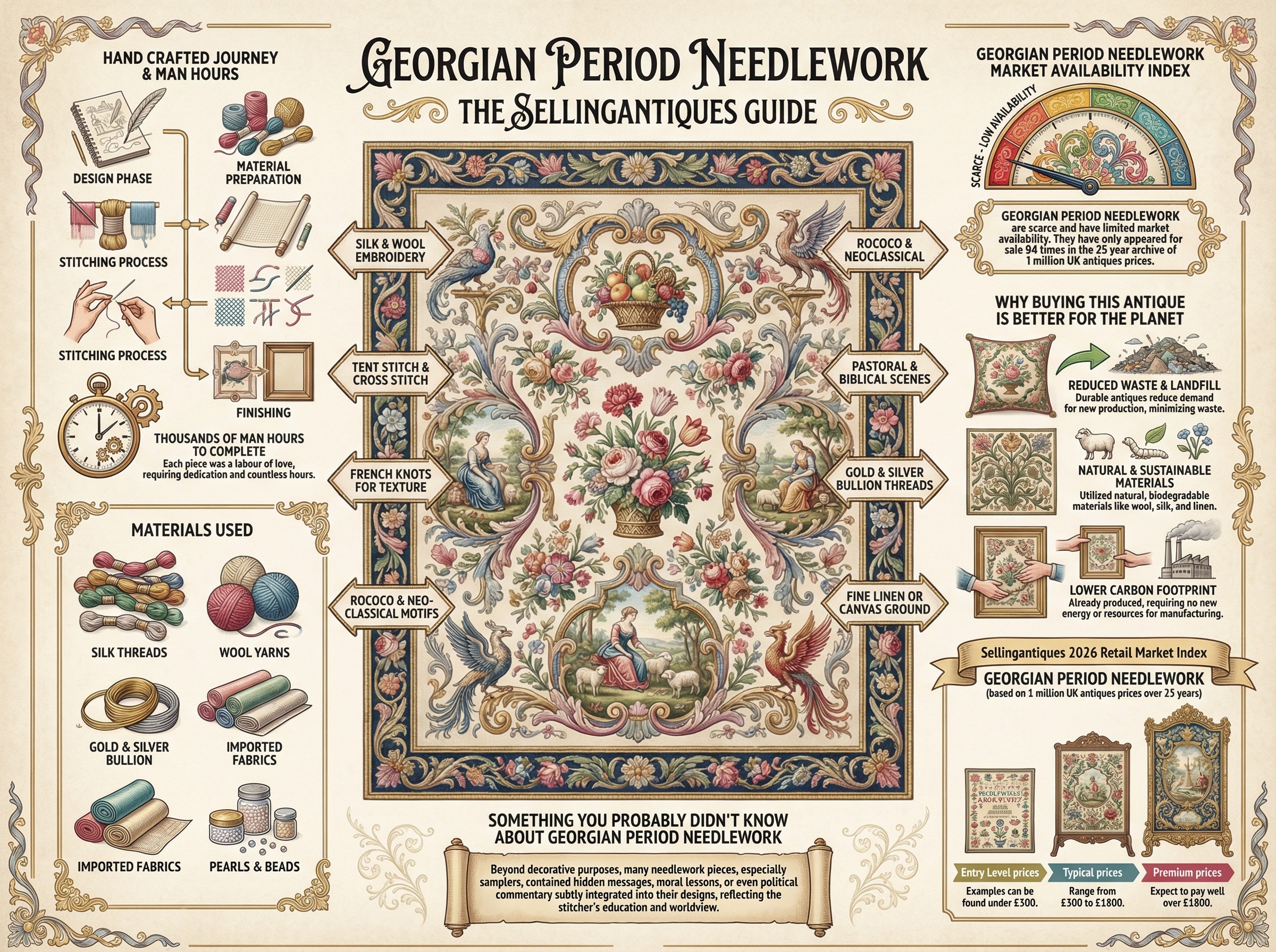 Georgian Period Needlework Guide Infographic