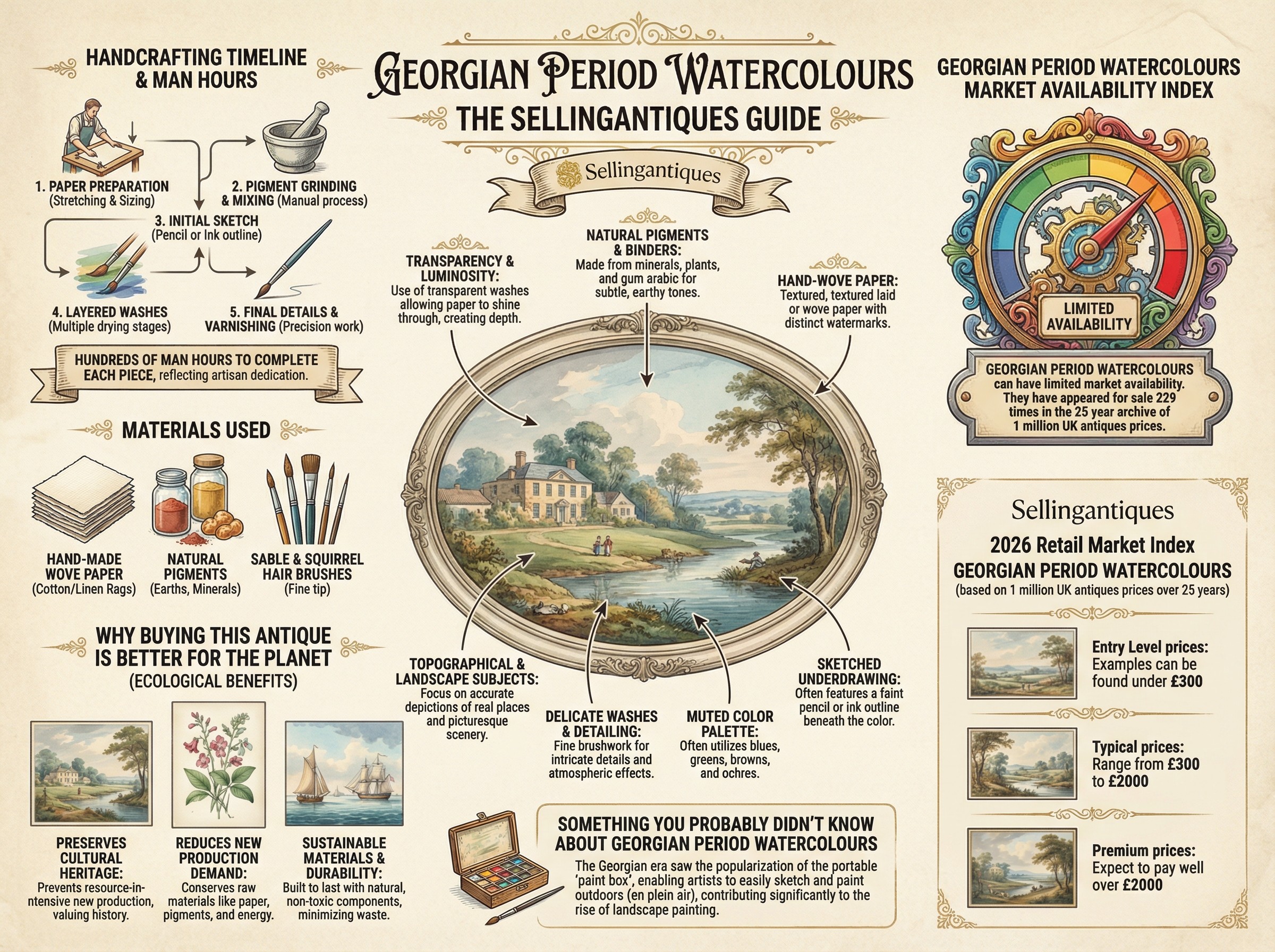Georgian Period Watercolours Guide Infographic