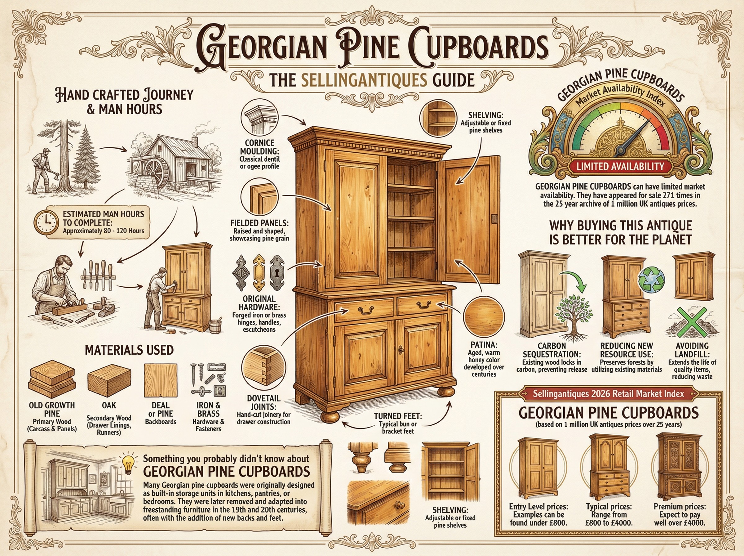 Georgian Pine Cupboards Guide Infographic
