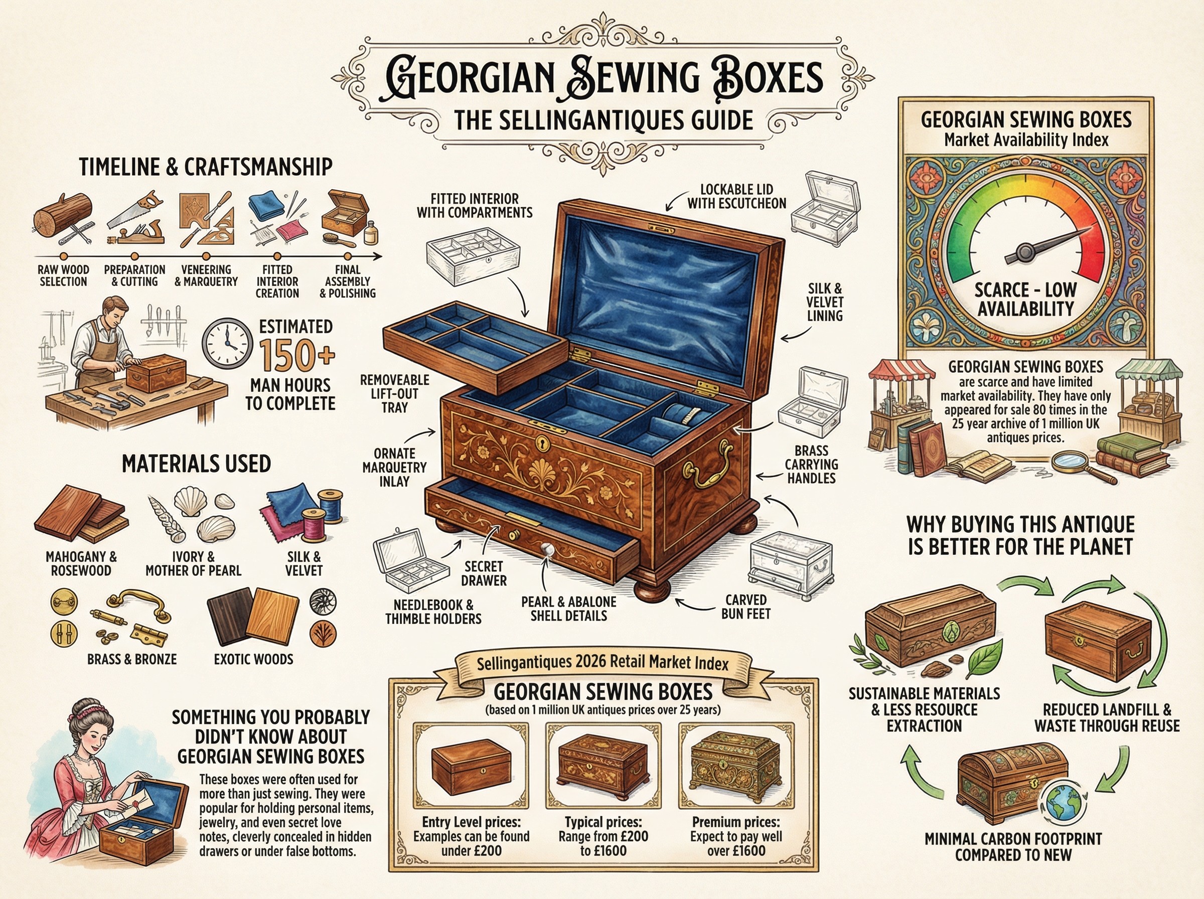 Georgian Sewing Boxes Guide Infographic