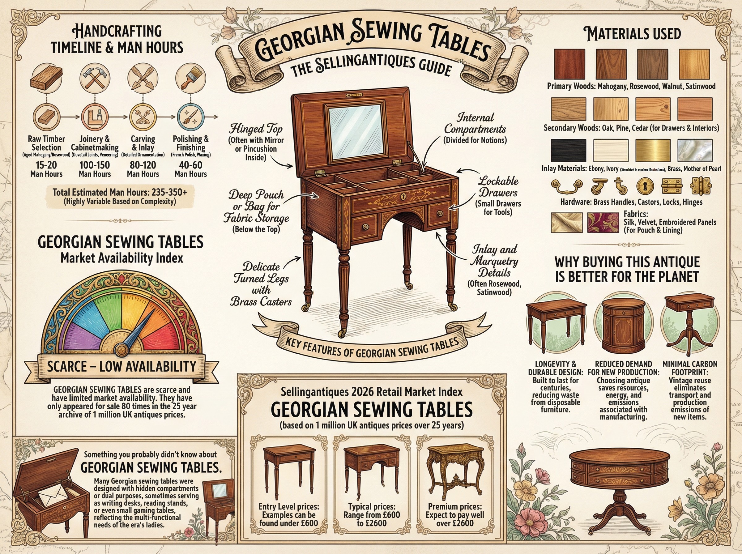 Georgian Sewing Tables Guide Infographic