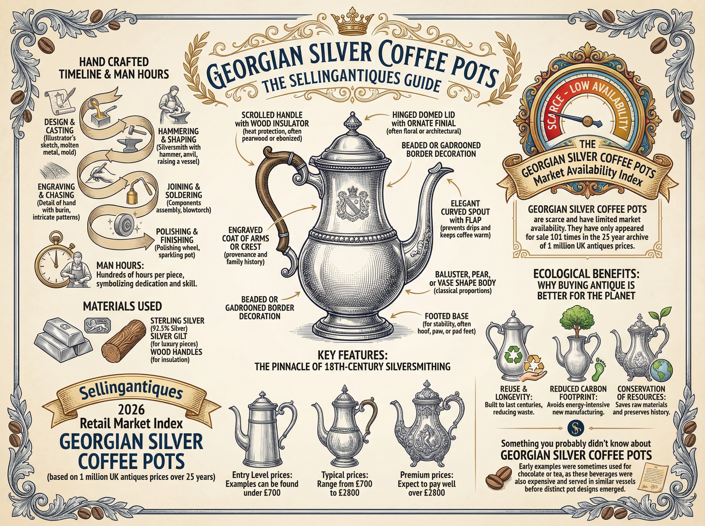 Georgian Silver Coffee Pots Guide Infographic