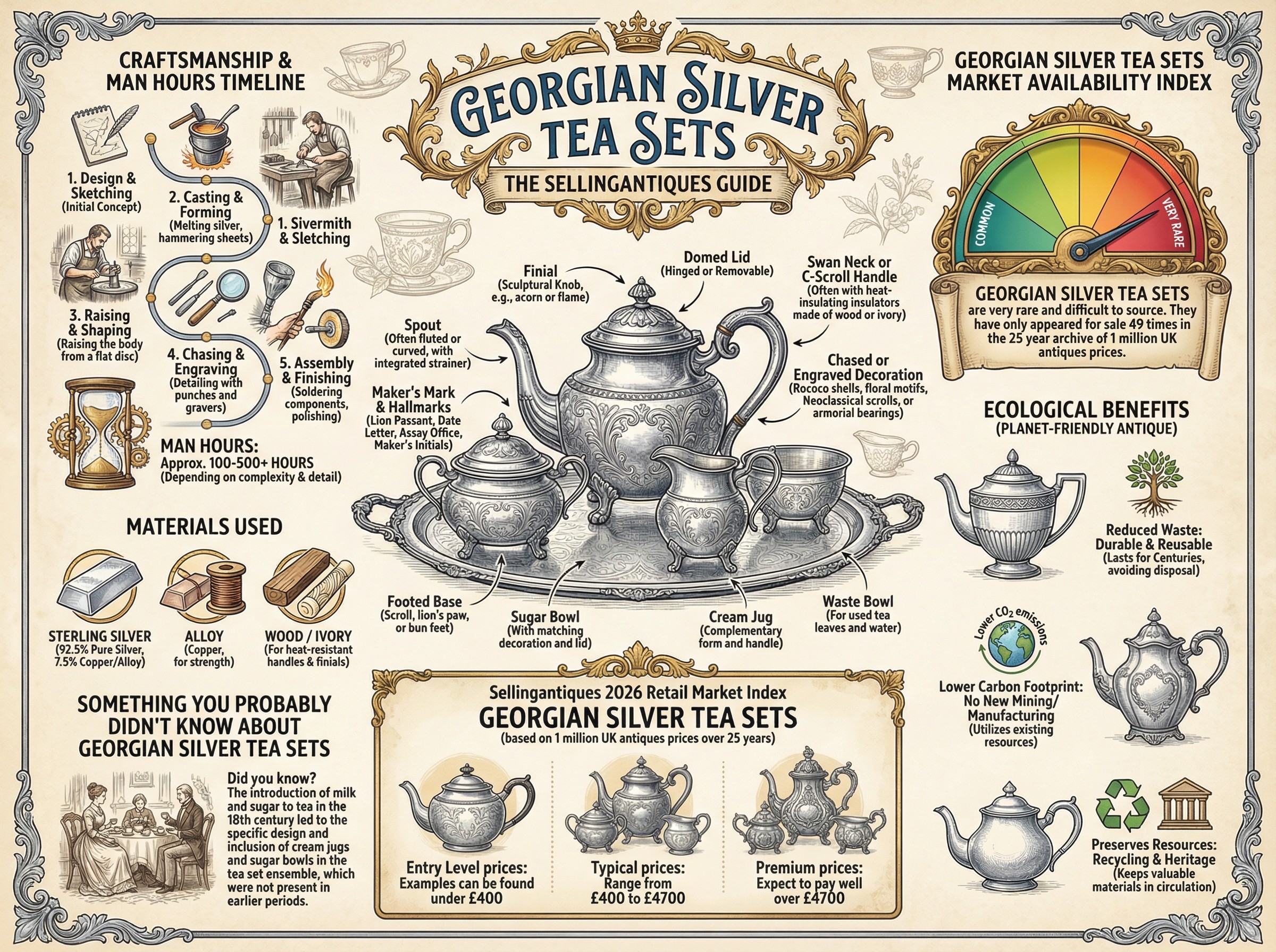 Georgian Silver Tea Sets Guide Infographic