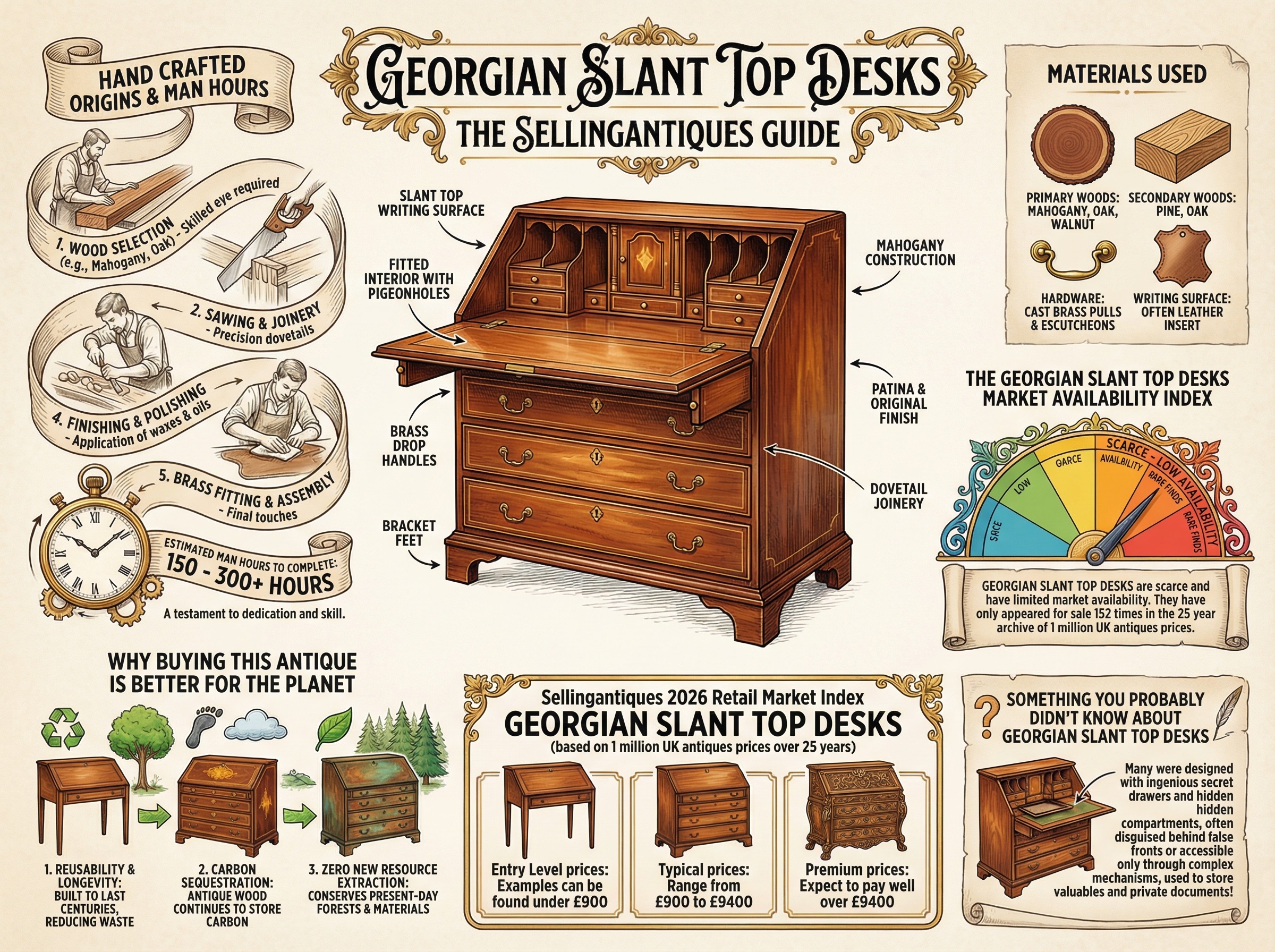 Georgian Slant Top Desks Guide Infographic