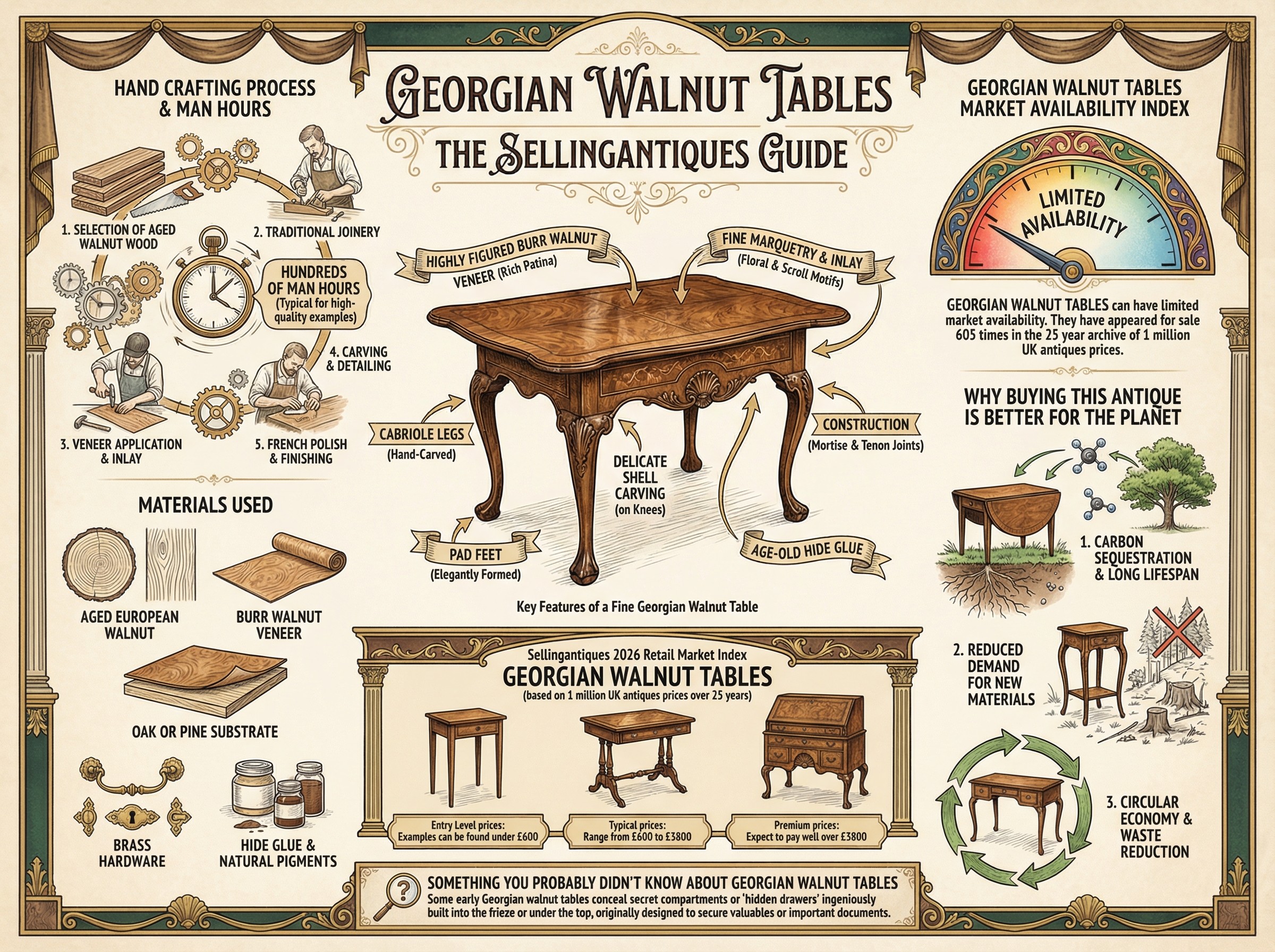 Georgian Walnut Tables Guide Infographic