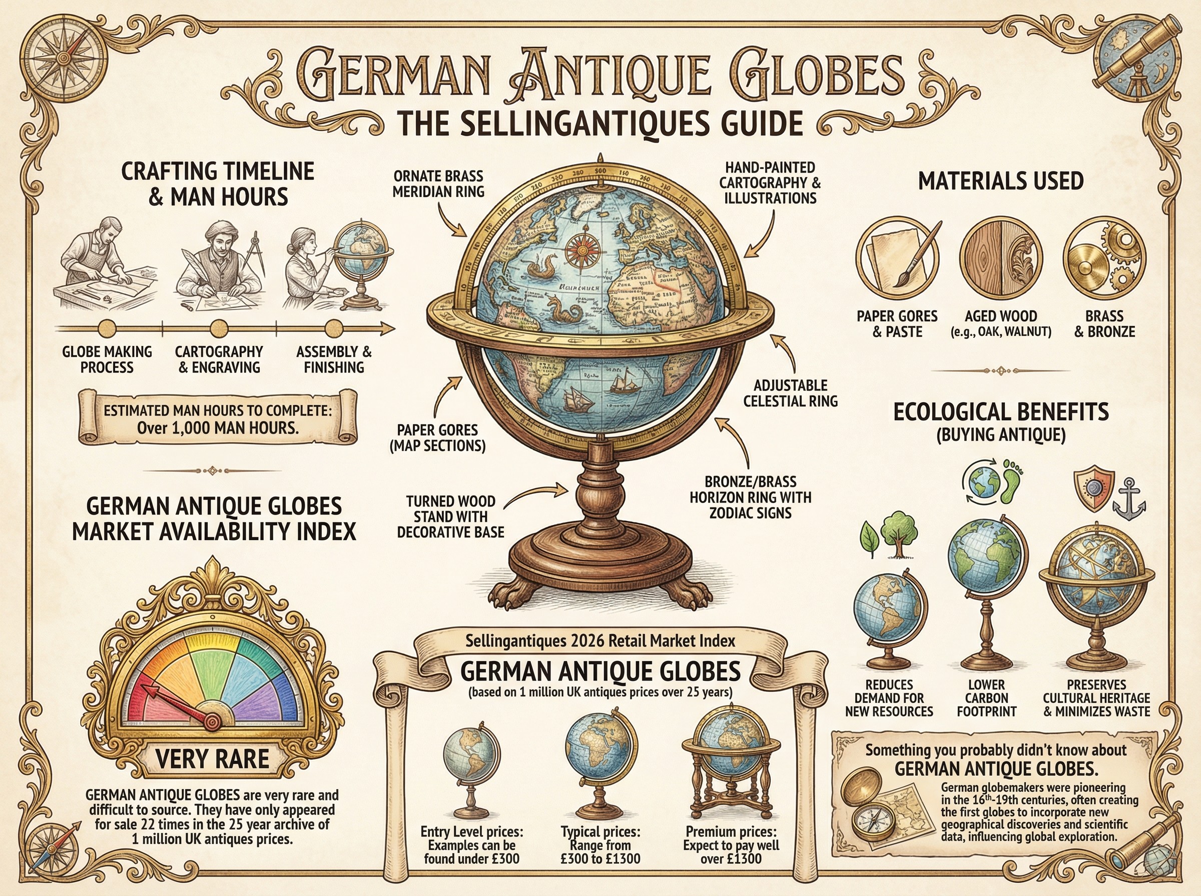 German Antique Globes Guide Infographic