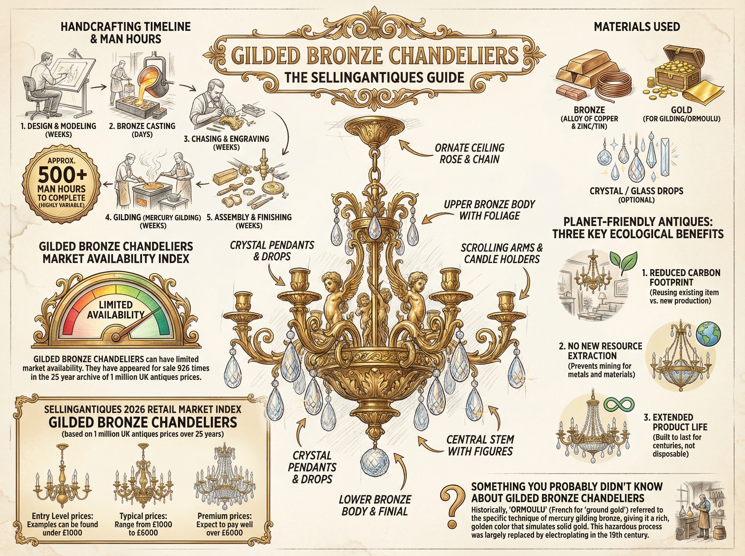 Gilded Bronze Chandeliers Guide Infographic