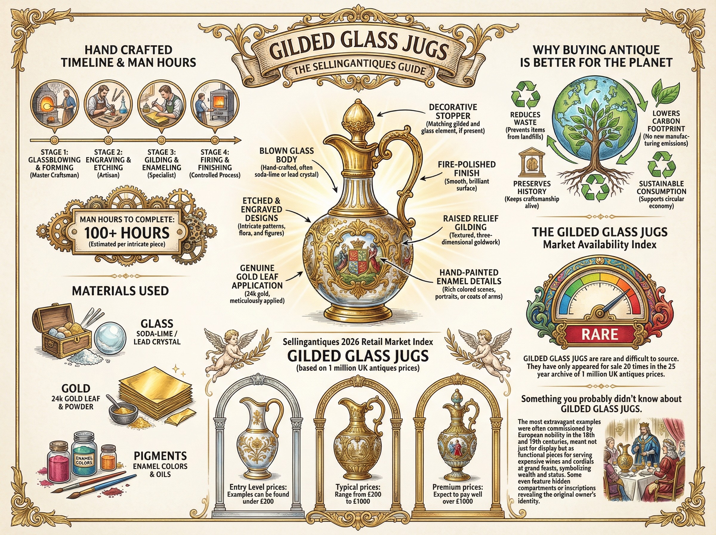 Gilded Glass Jugs Guide Infographic