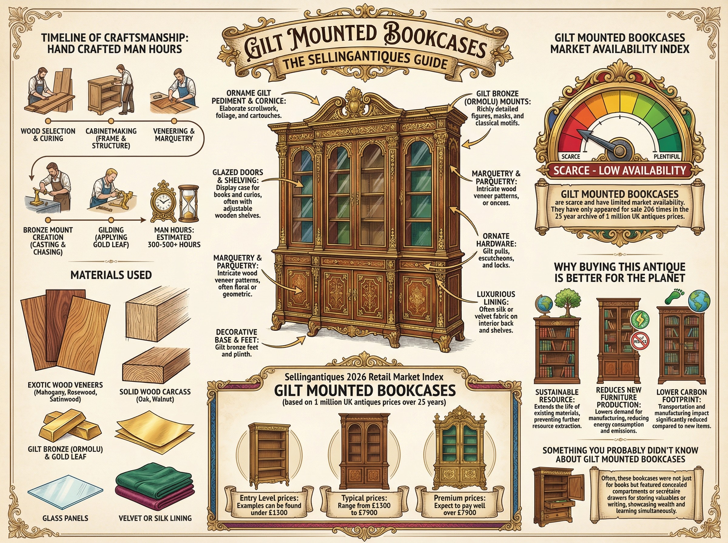 Gilt Mounted Bookcases Guide Infographic