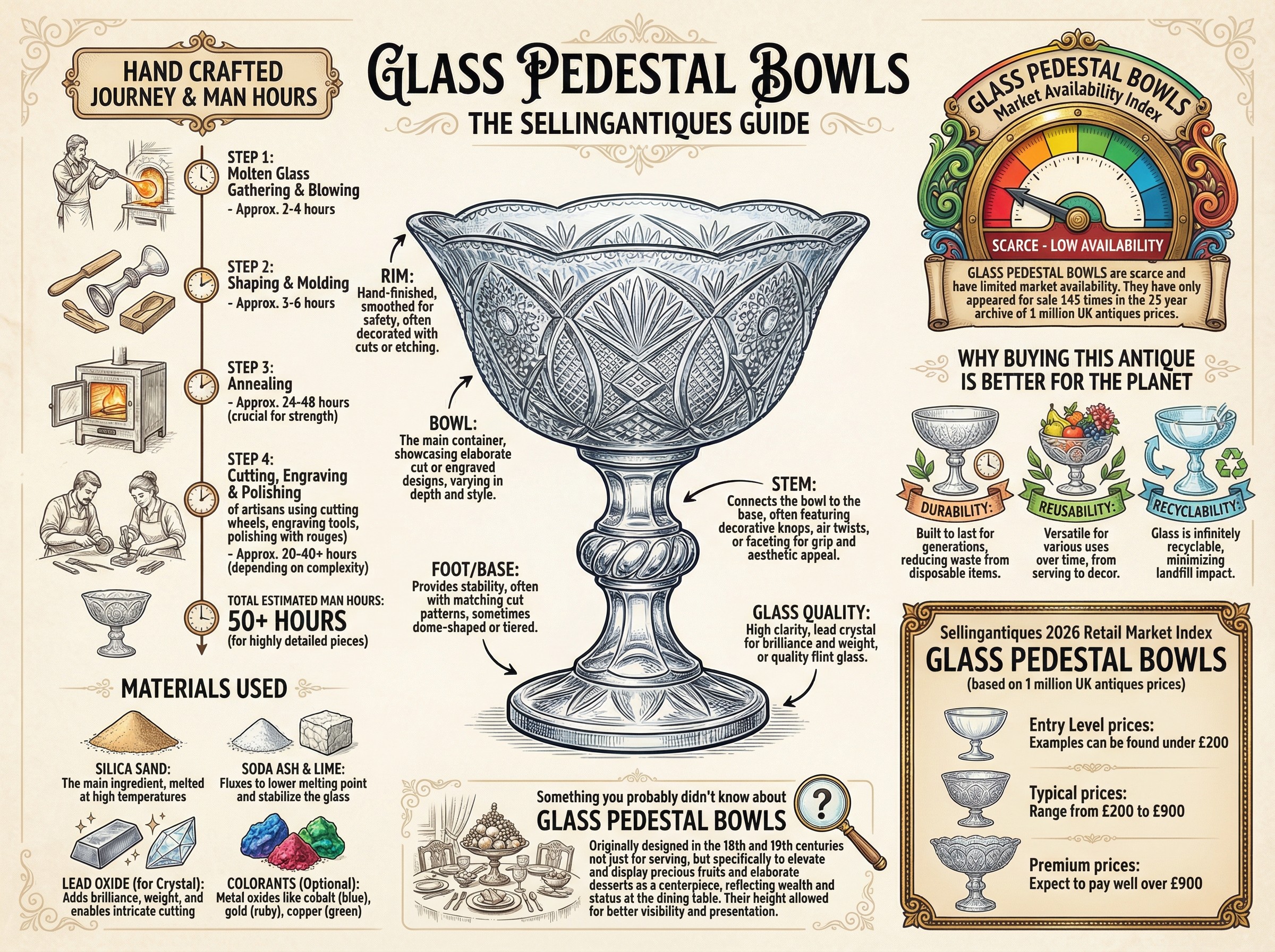 Glass Pedestal Bowls Guide Infographic