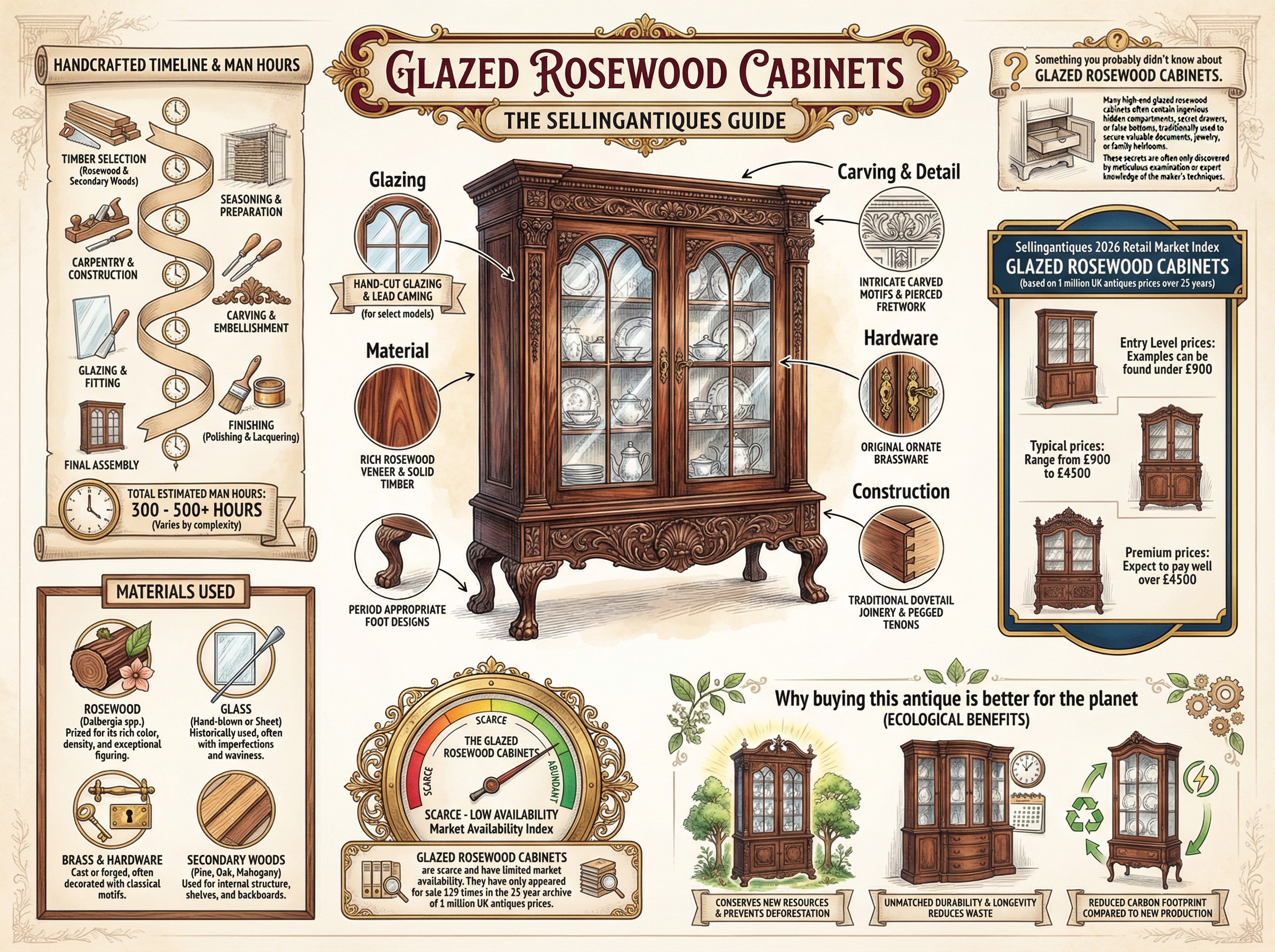 Glazed Rosewood Cabinets Guide Infographic