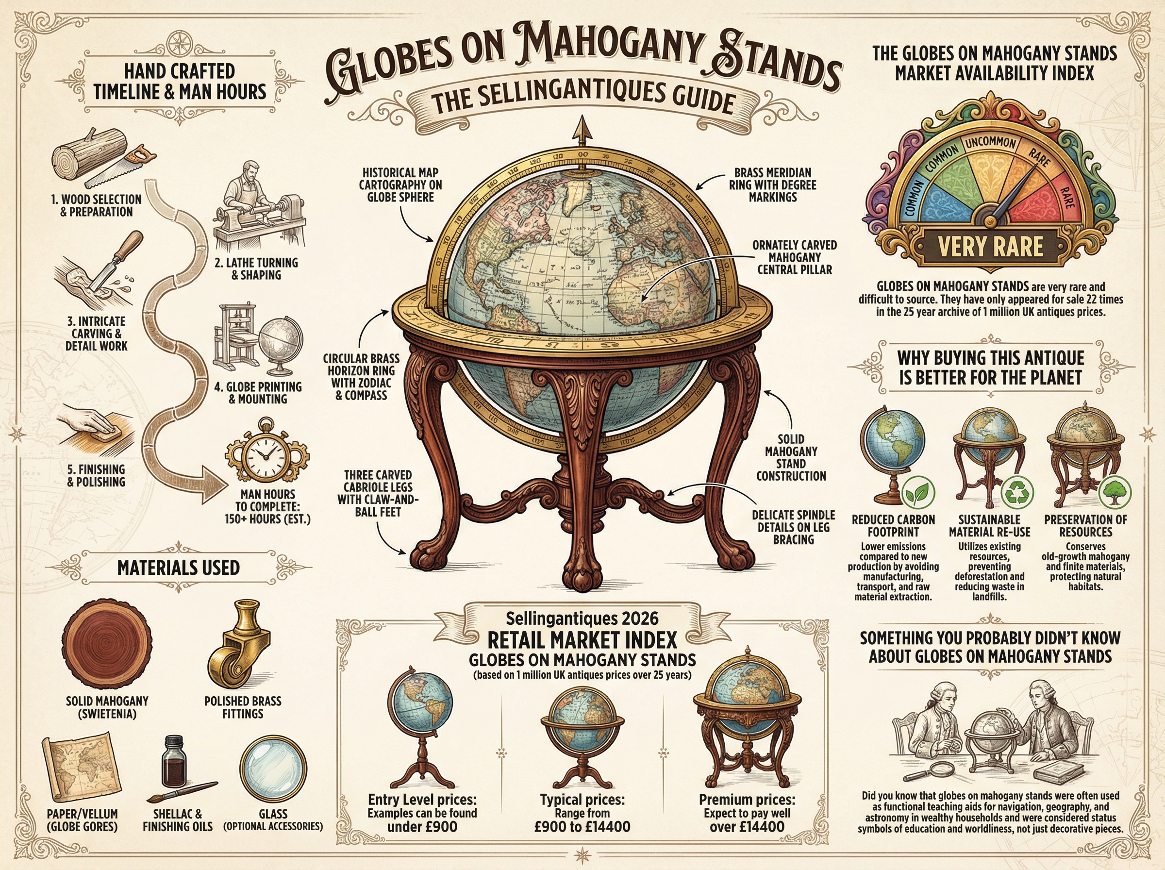 Globes On Mahogany Stands Guide Infographic