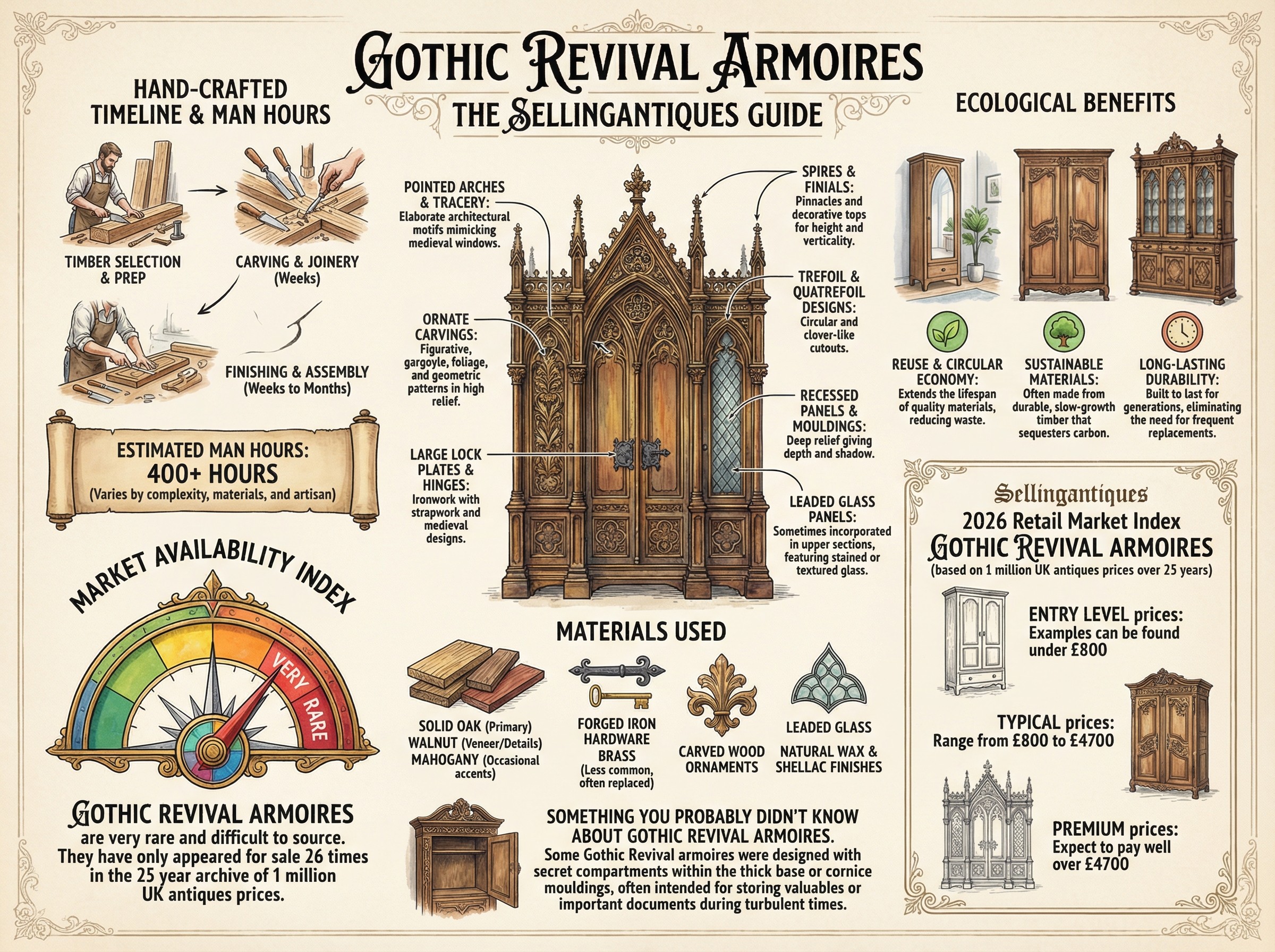 Gothic Revival Armoires Guide Infographic