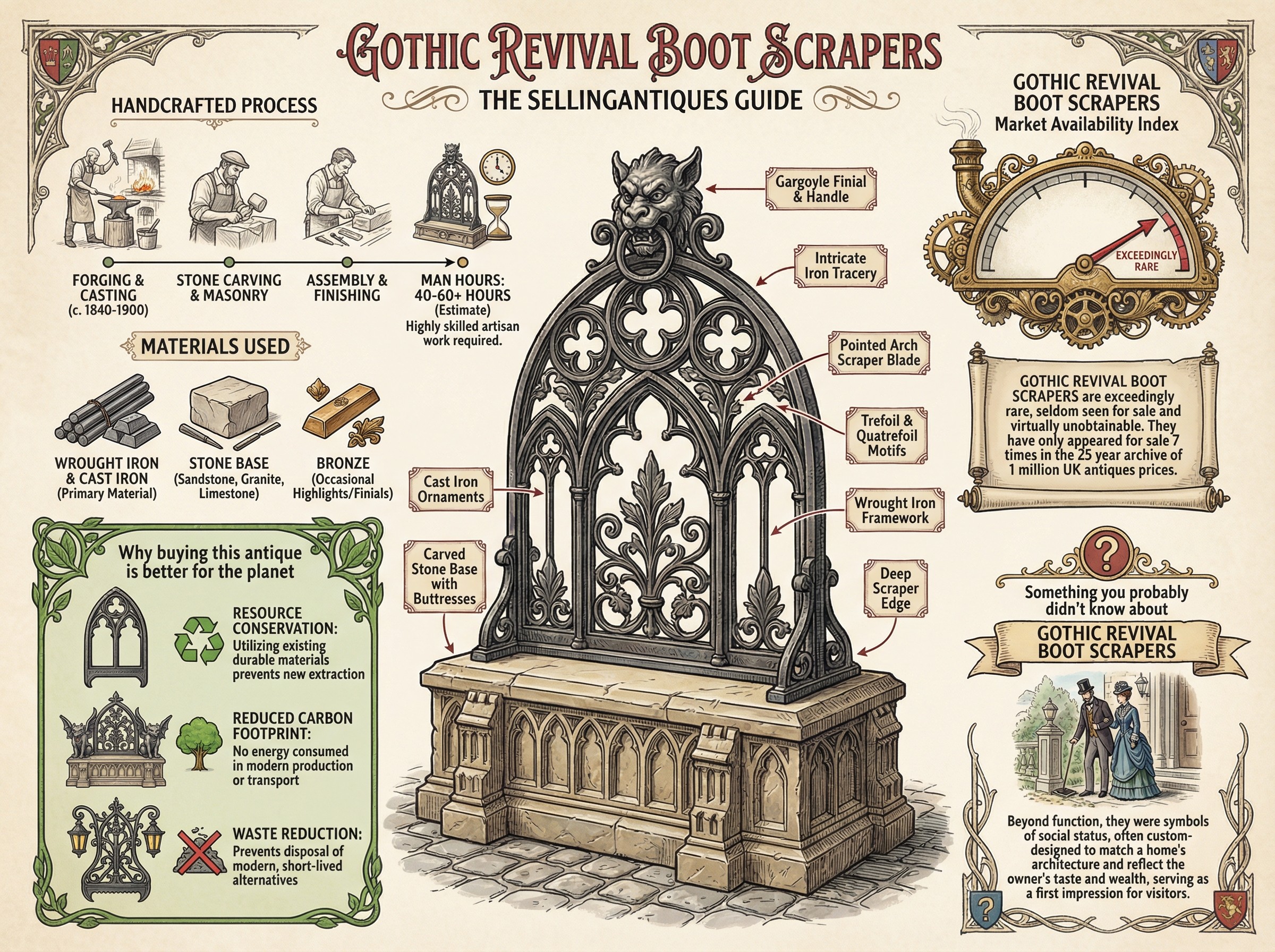 Gothic Revival Boot Scrapers Guide Infographic