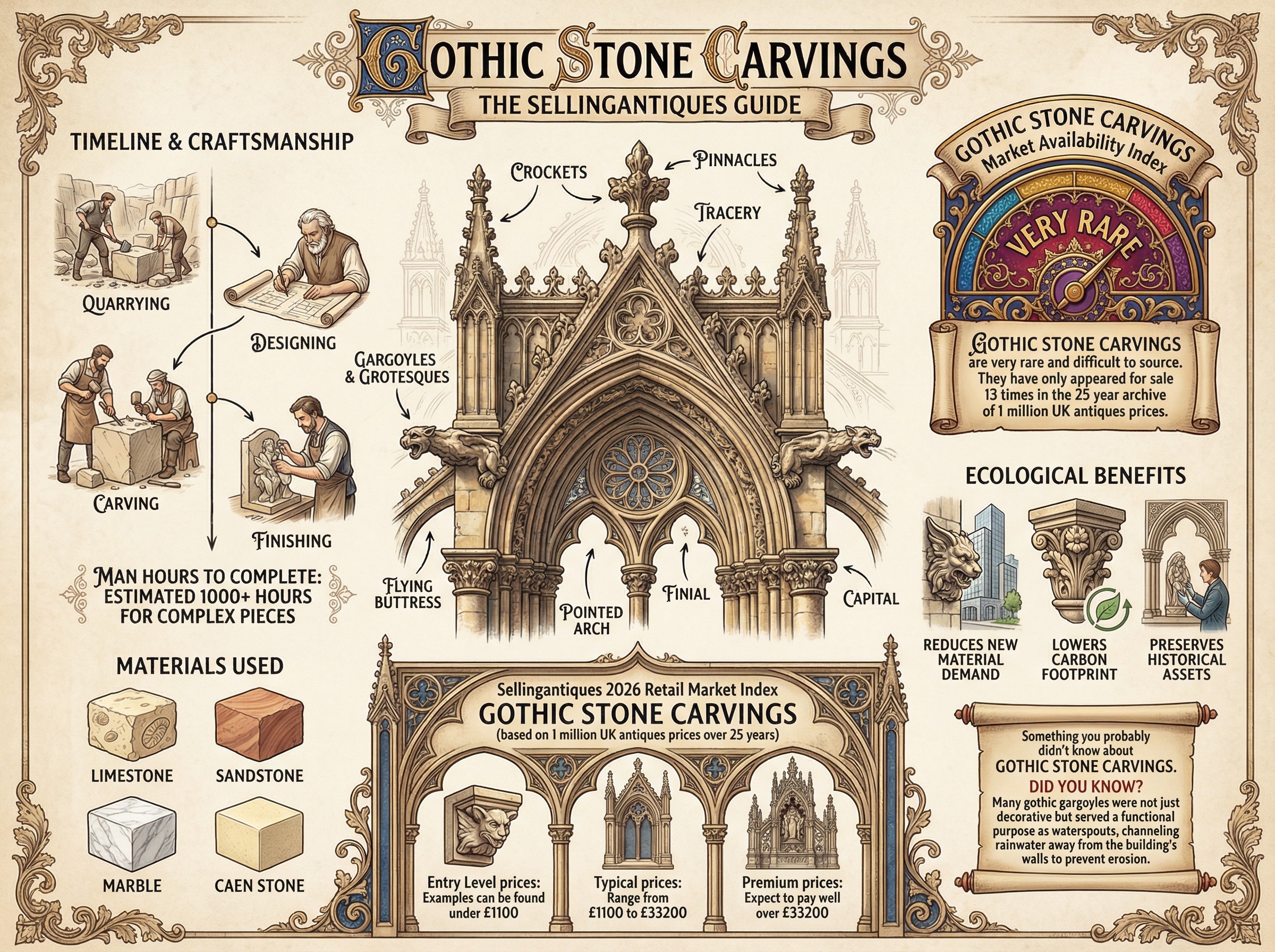 Gothic Stone Carvings Guide Infographic