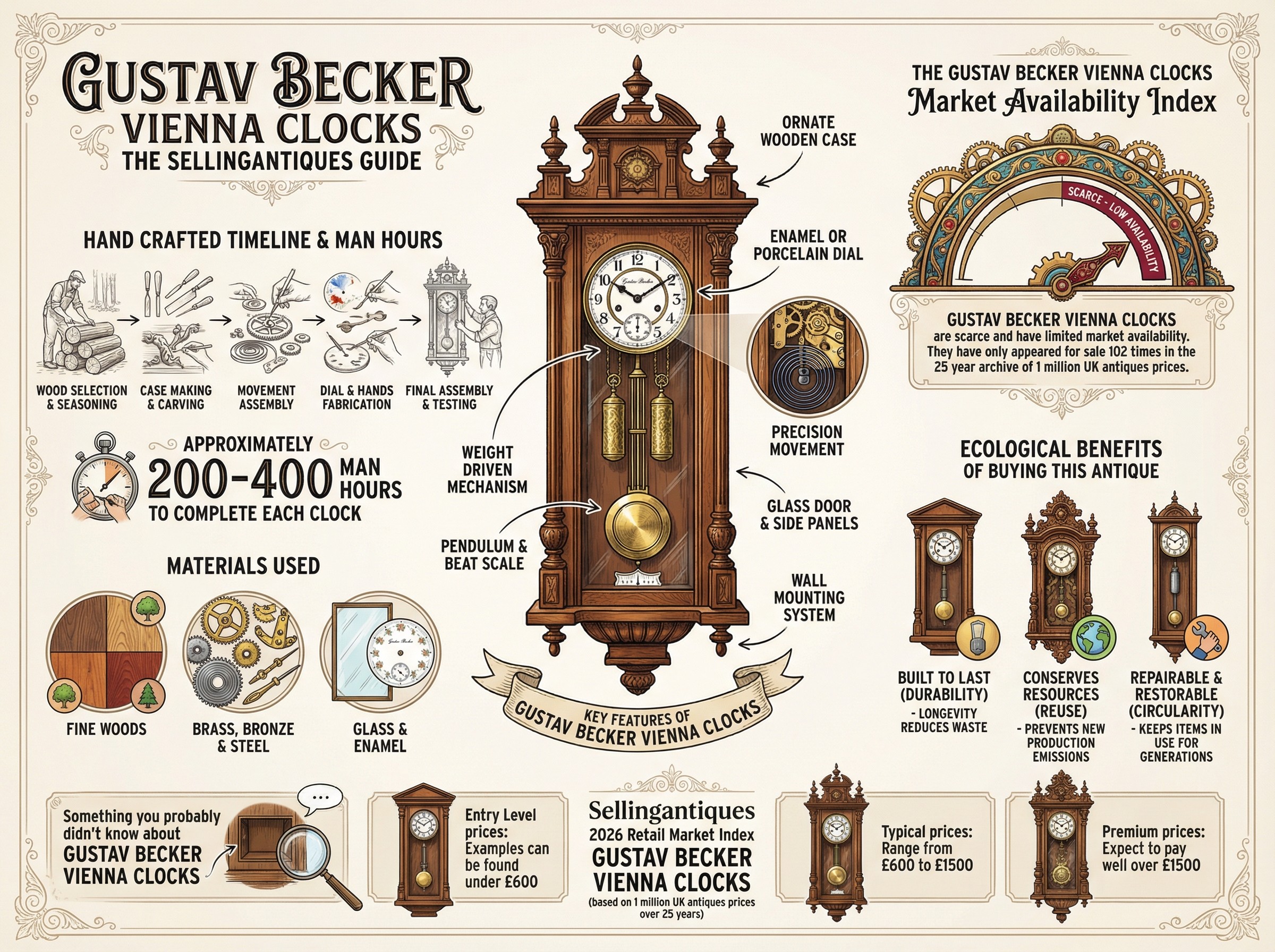 Gustav Becker Vienna Clocks Guide Infographic