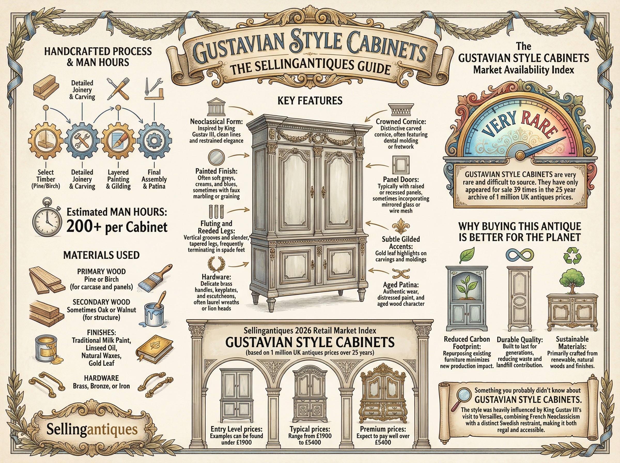 Gustavian Style Cabinets Guide Infographic
