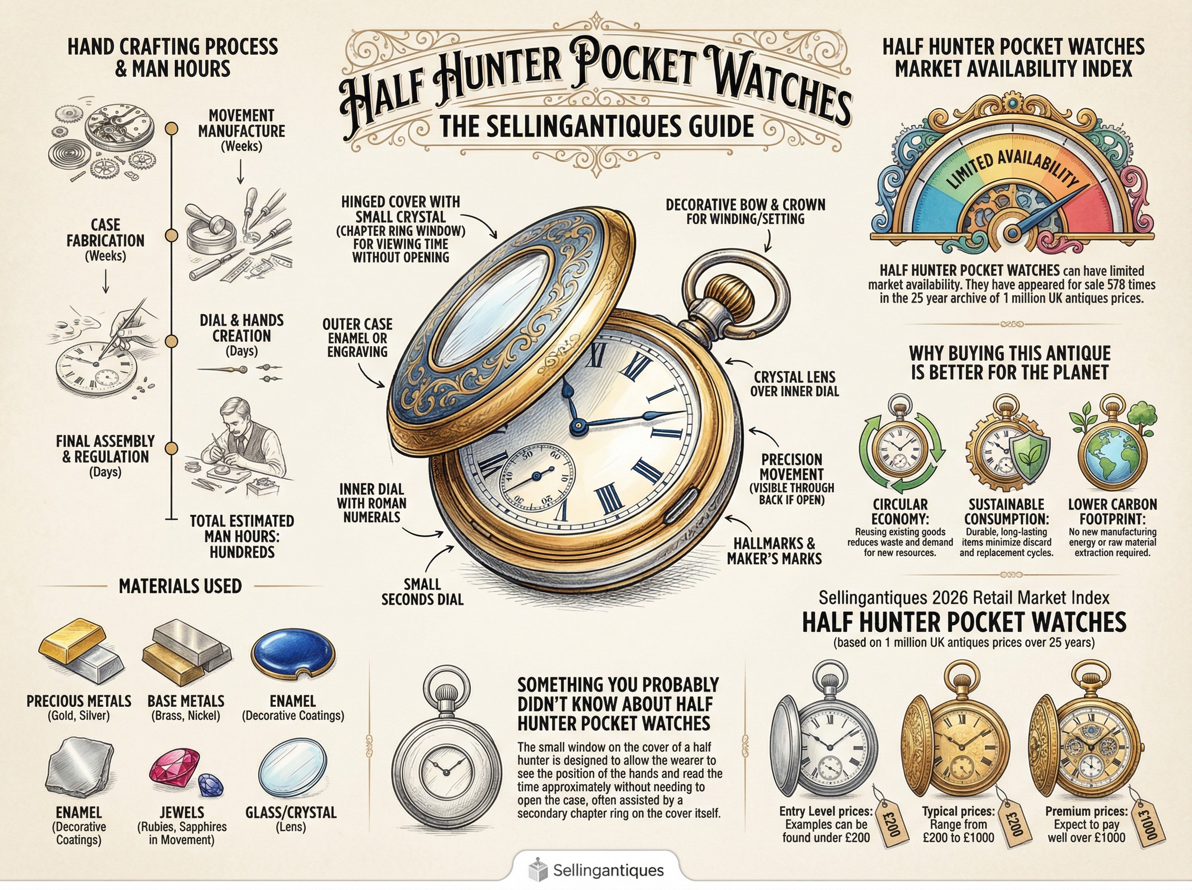 Half Hunter Pocket Watches Guide Infographic