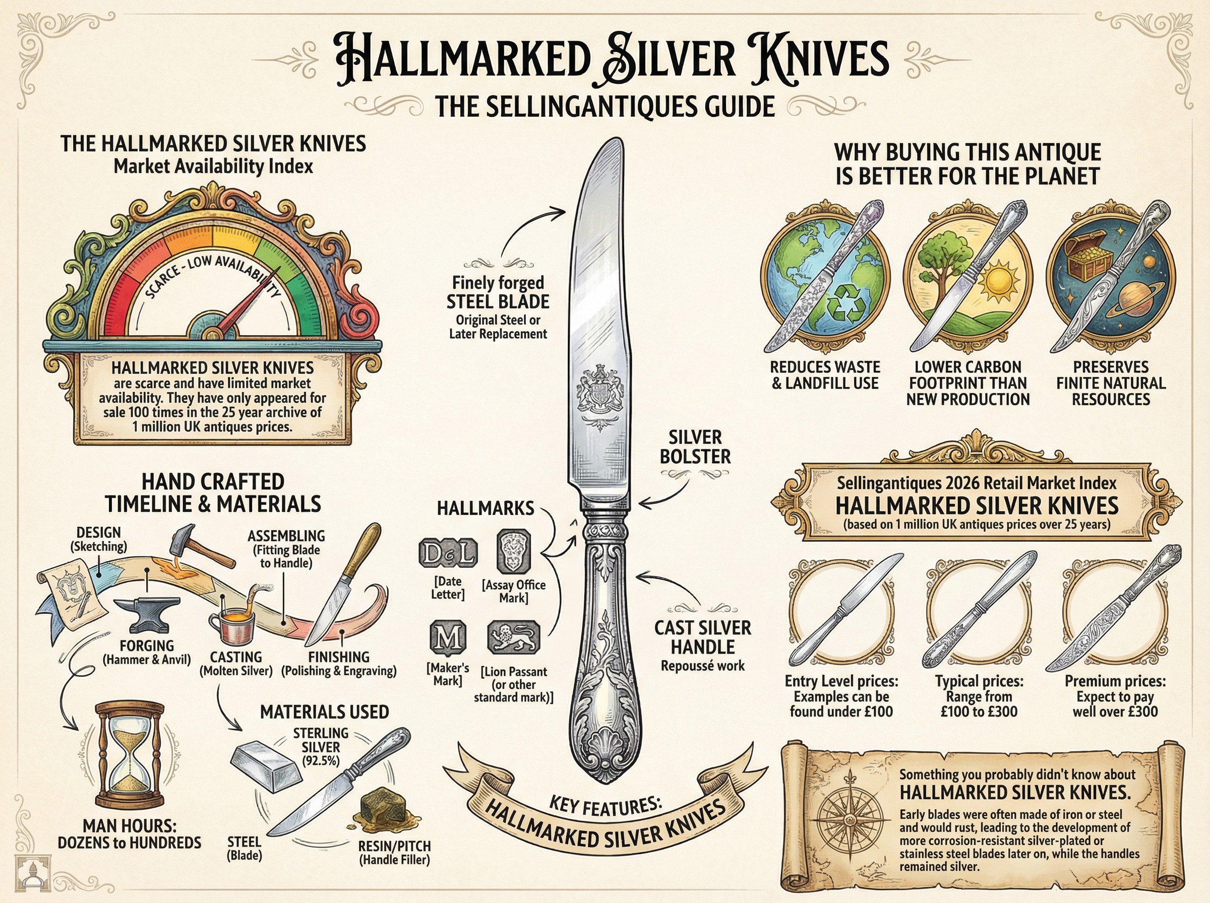 Hallmarked Silver Knives Guide Infographic