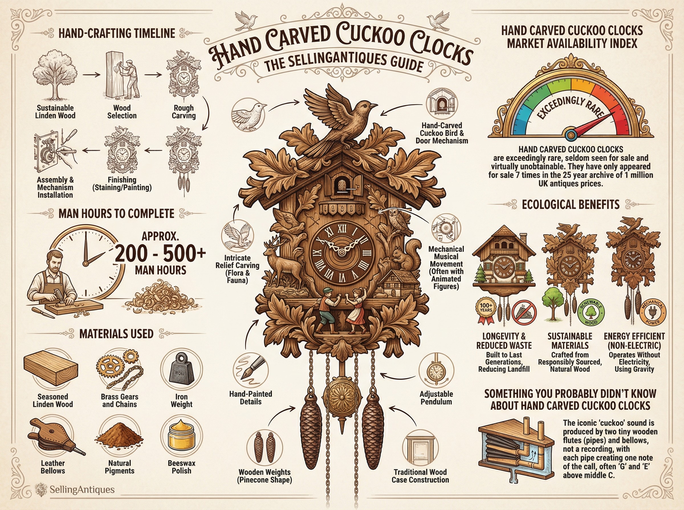Hand Carved Cuckoo Clocks Guide Infographic