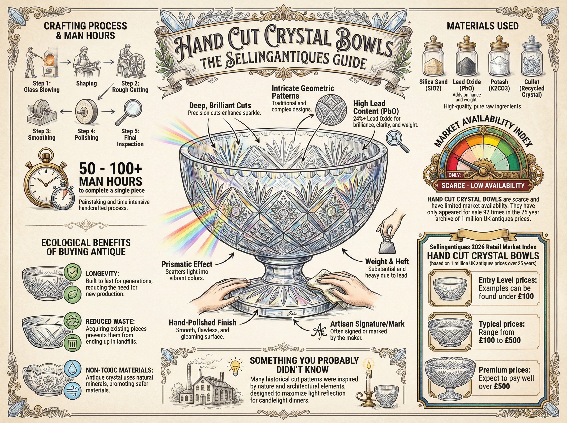 Hand Cut Crystal Bowls Guide Infographic