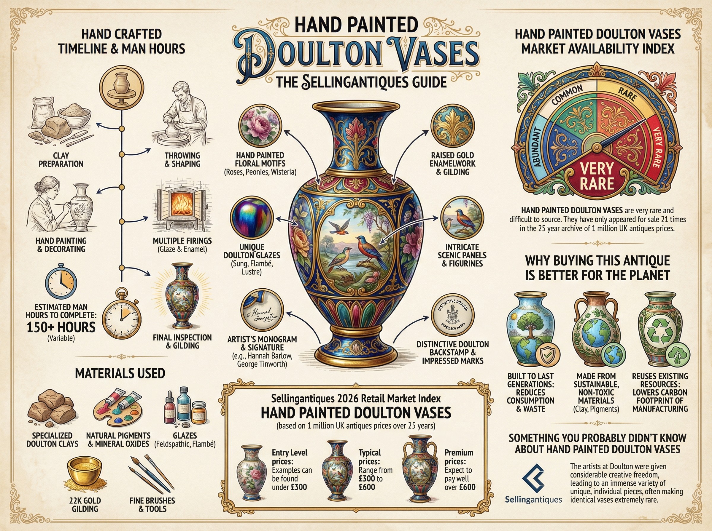 Hand Painted Doulton Vases Guide Infographic