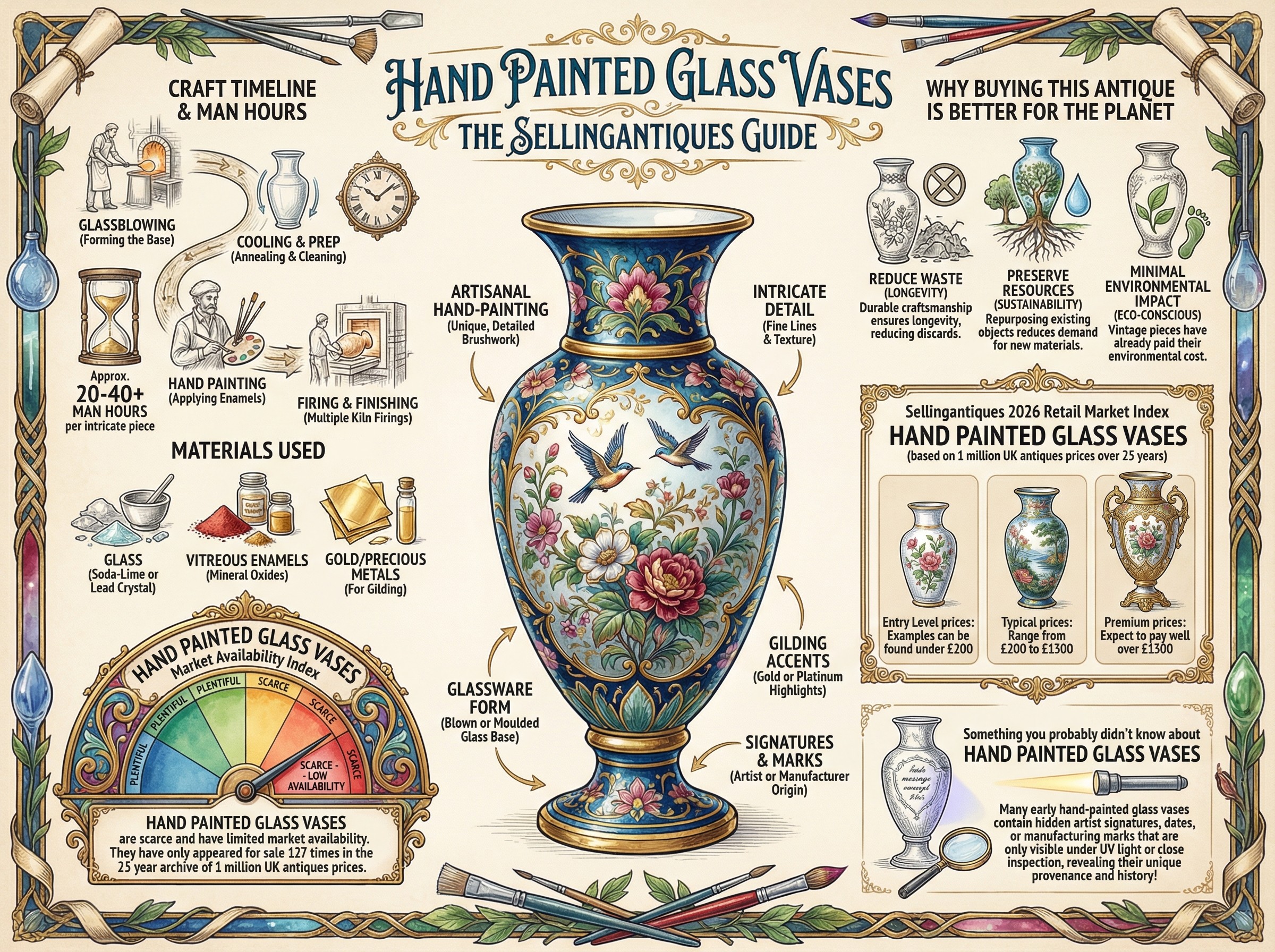 Hand Painted Glass Vases Guide Infographic