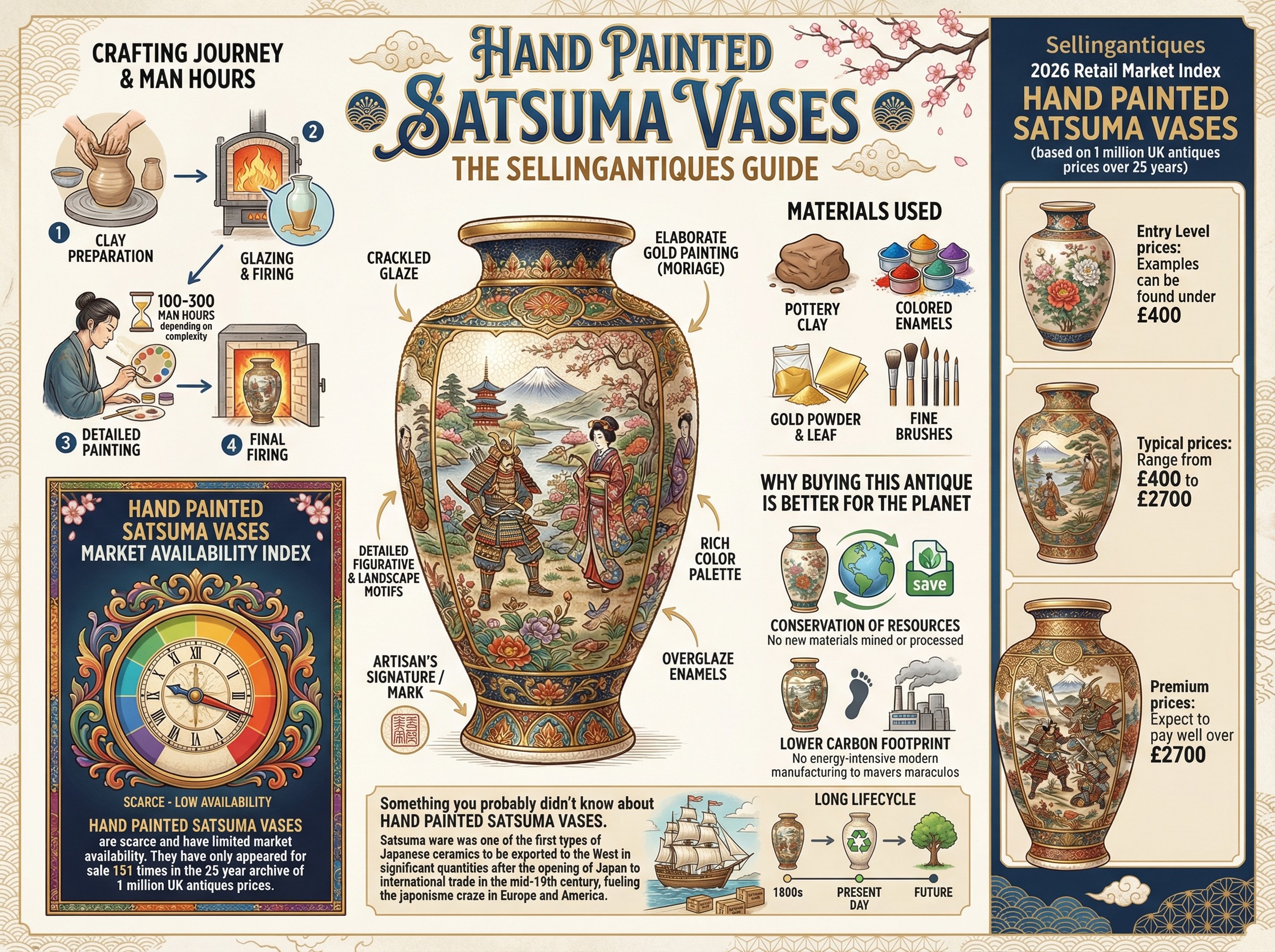 Hand Painted Satsuma Vases Guide Infographic