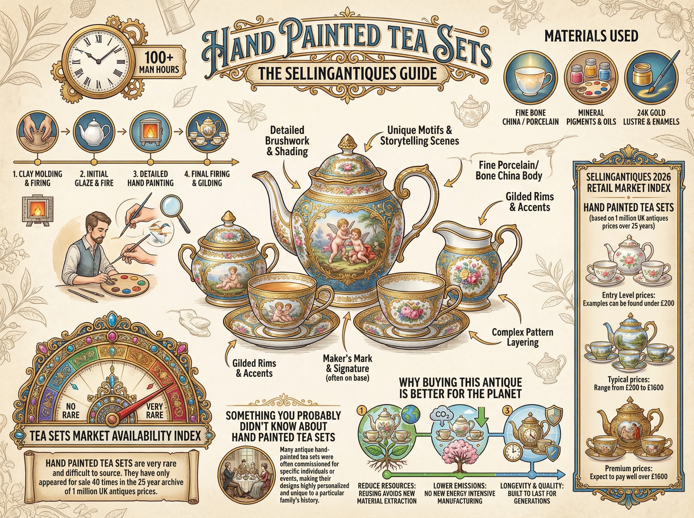 Hand Painted Tea Sets Guide Infographic