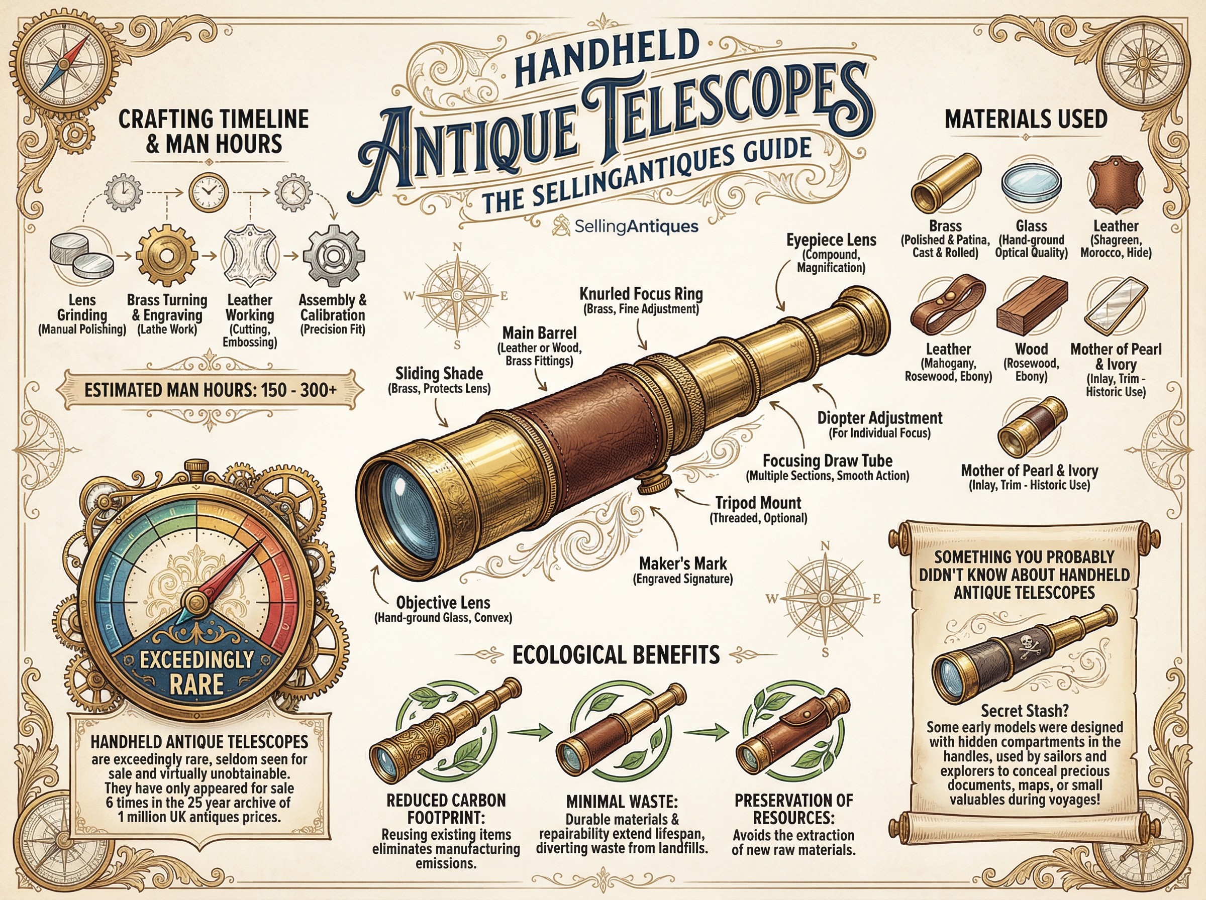 Handheld Antique Telescopes Guide Infographic