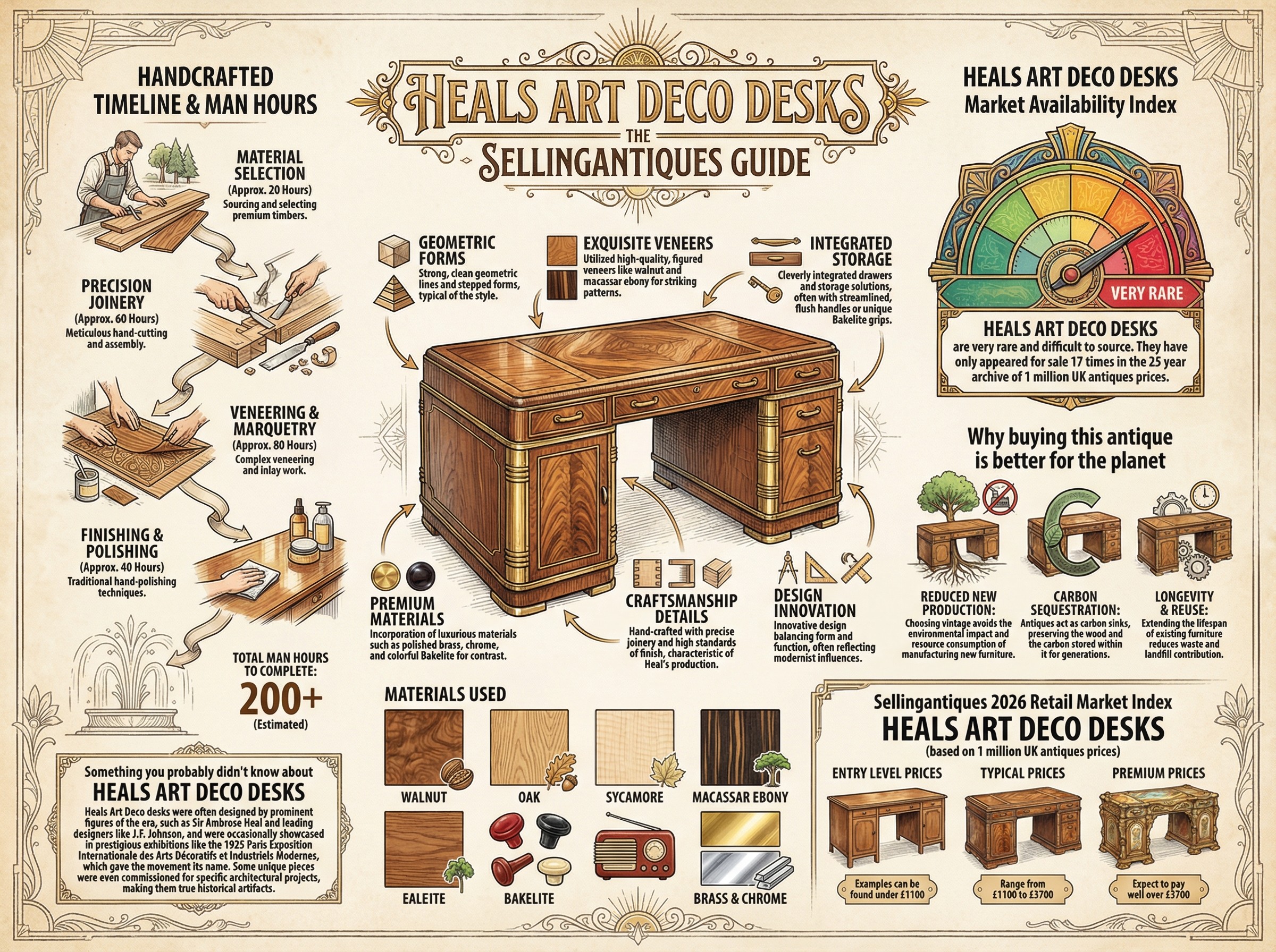Heals Art Deco Desks Guide Infographic