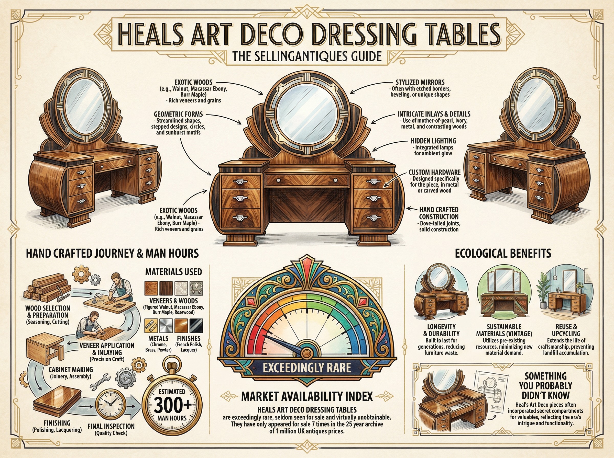 Heals Art Deco Dressing Tables Guide Infographic