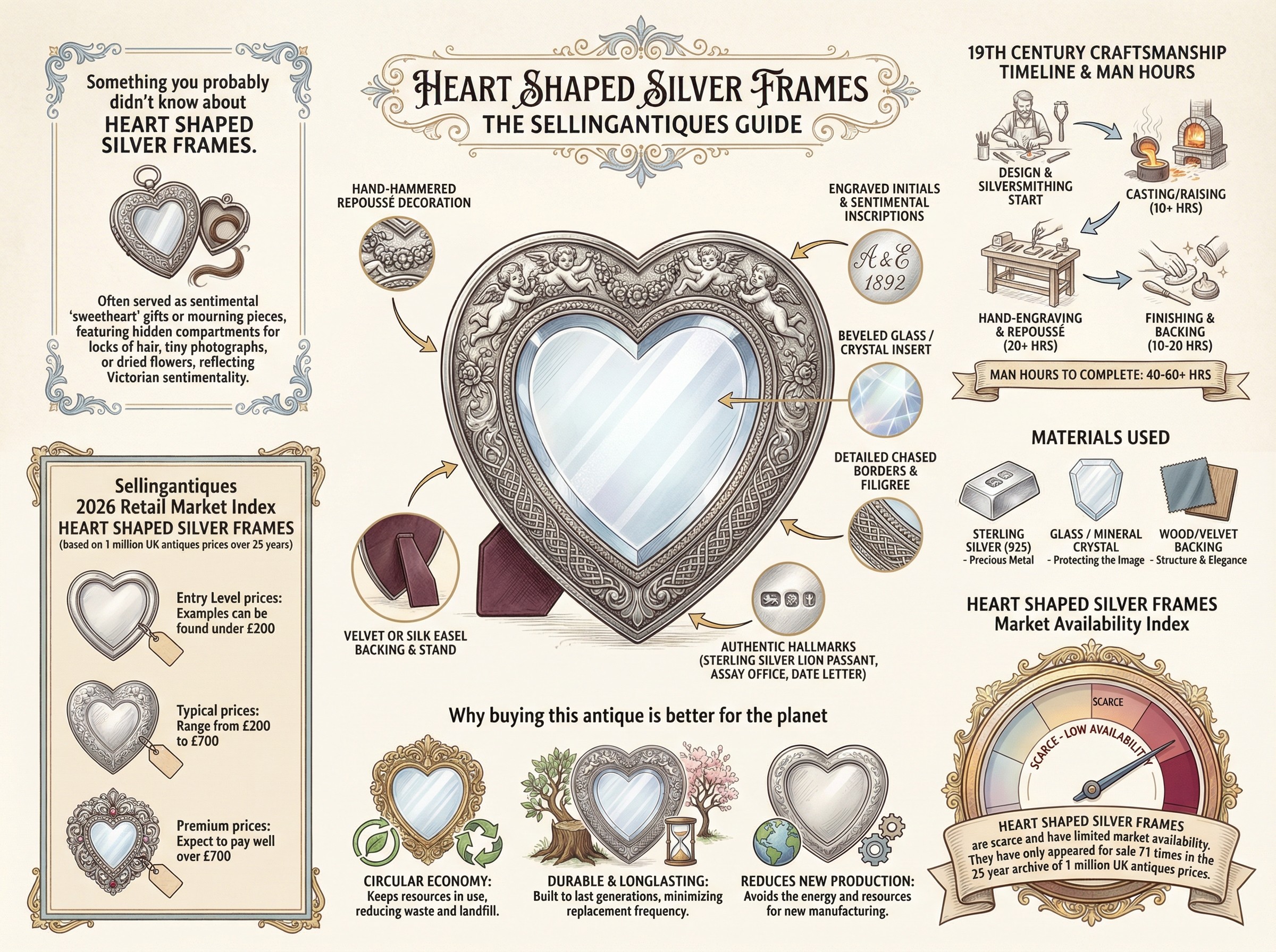 Heart Shaped Silver Frames Guide Infographic