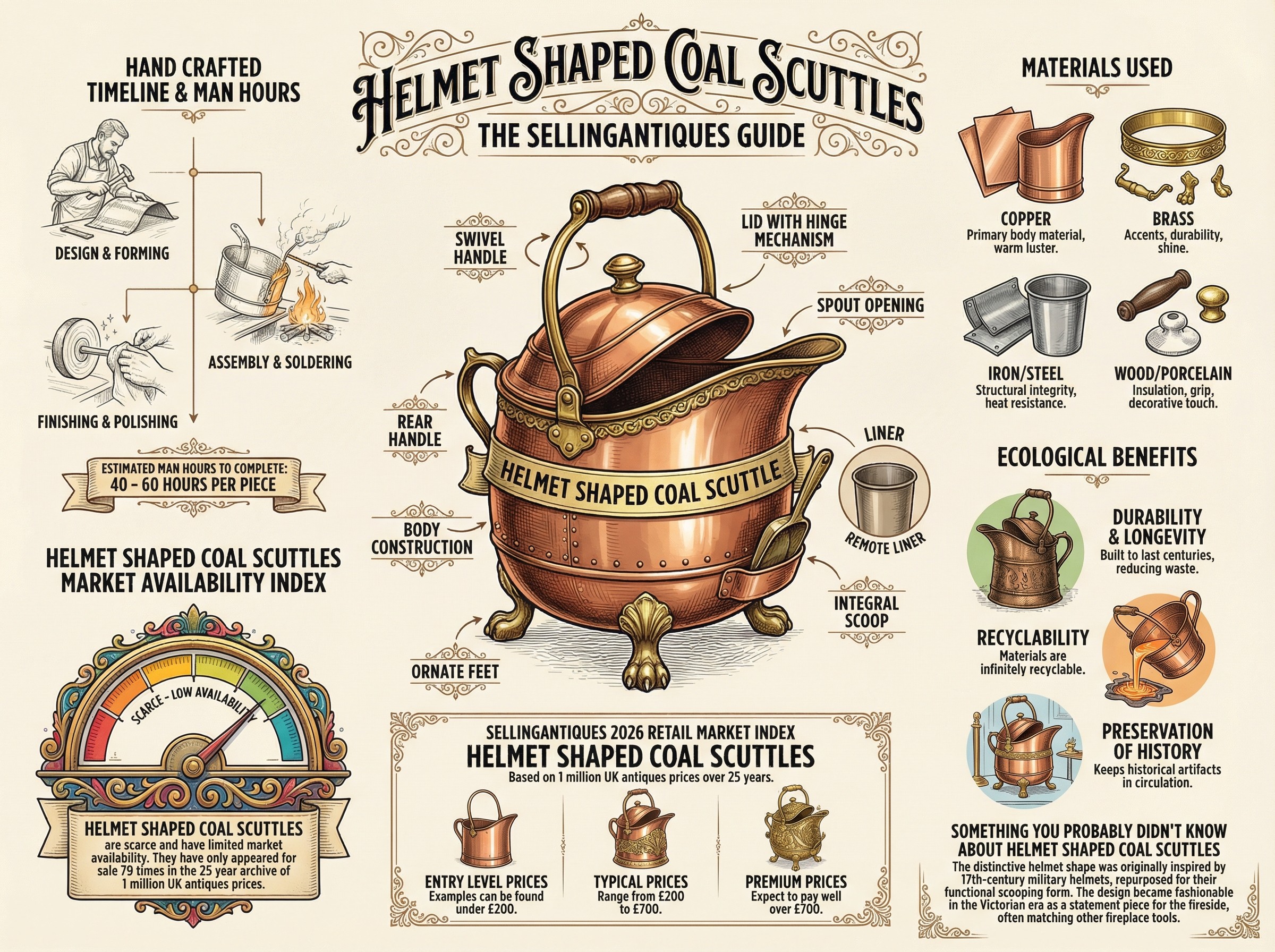 Helmet Shaped Coal Scuttles Guide Infographic