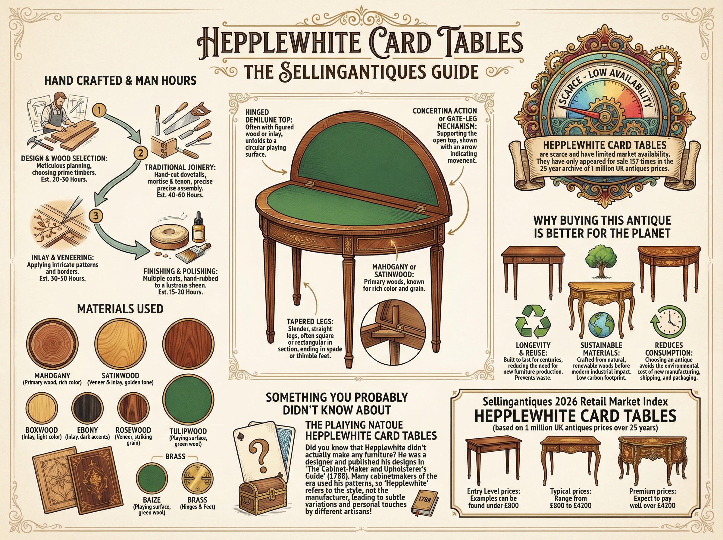 Hepplewhite Card Tables Guide Infographic