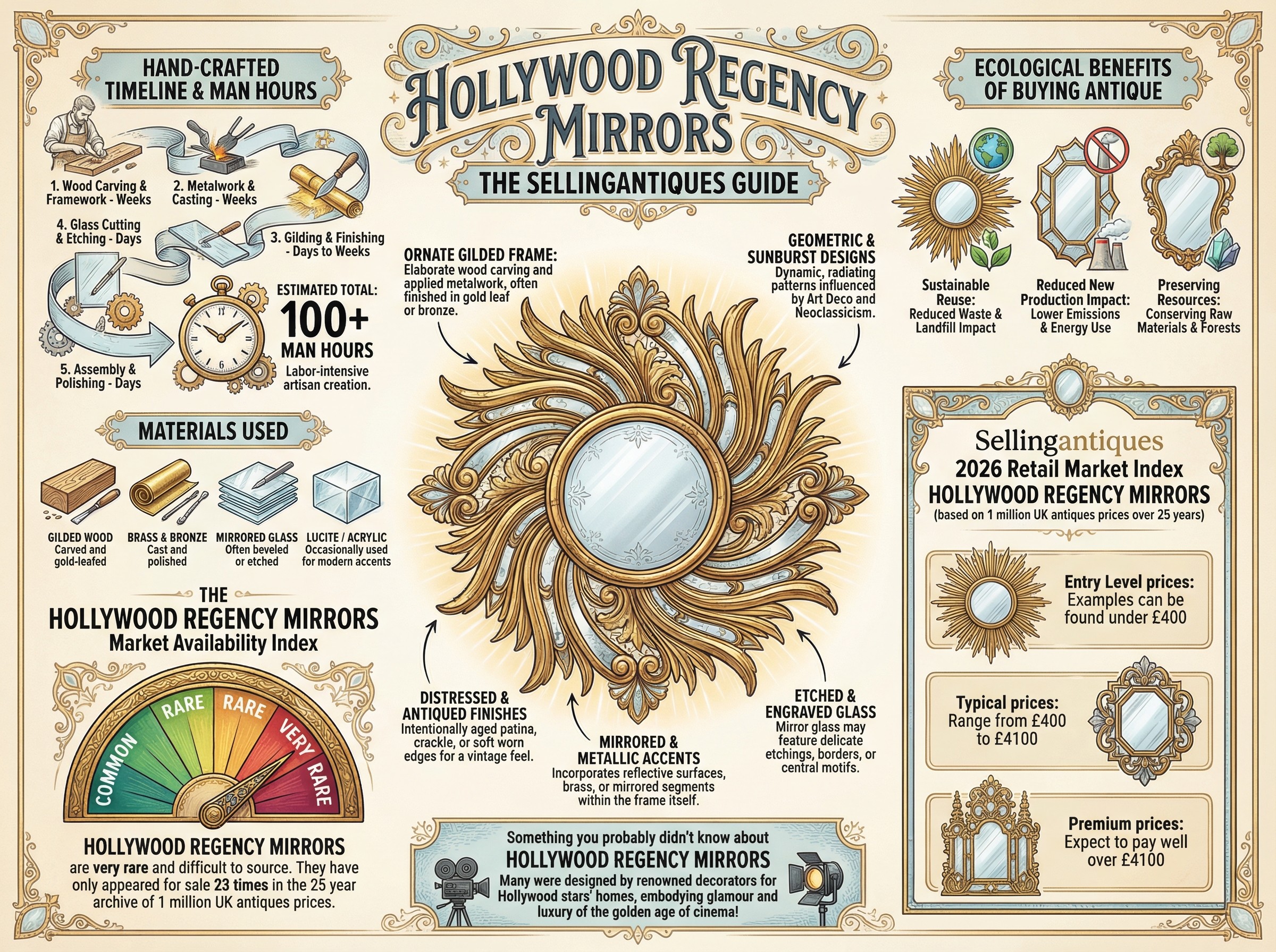 Hollywood Regency Mirrors Guide Infographic