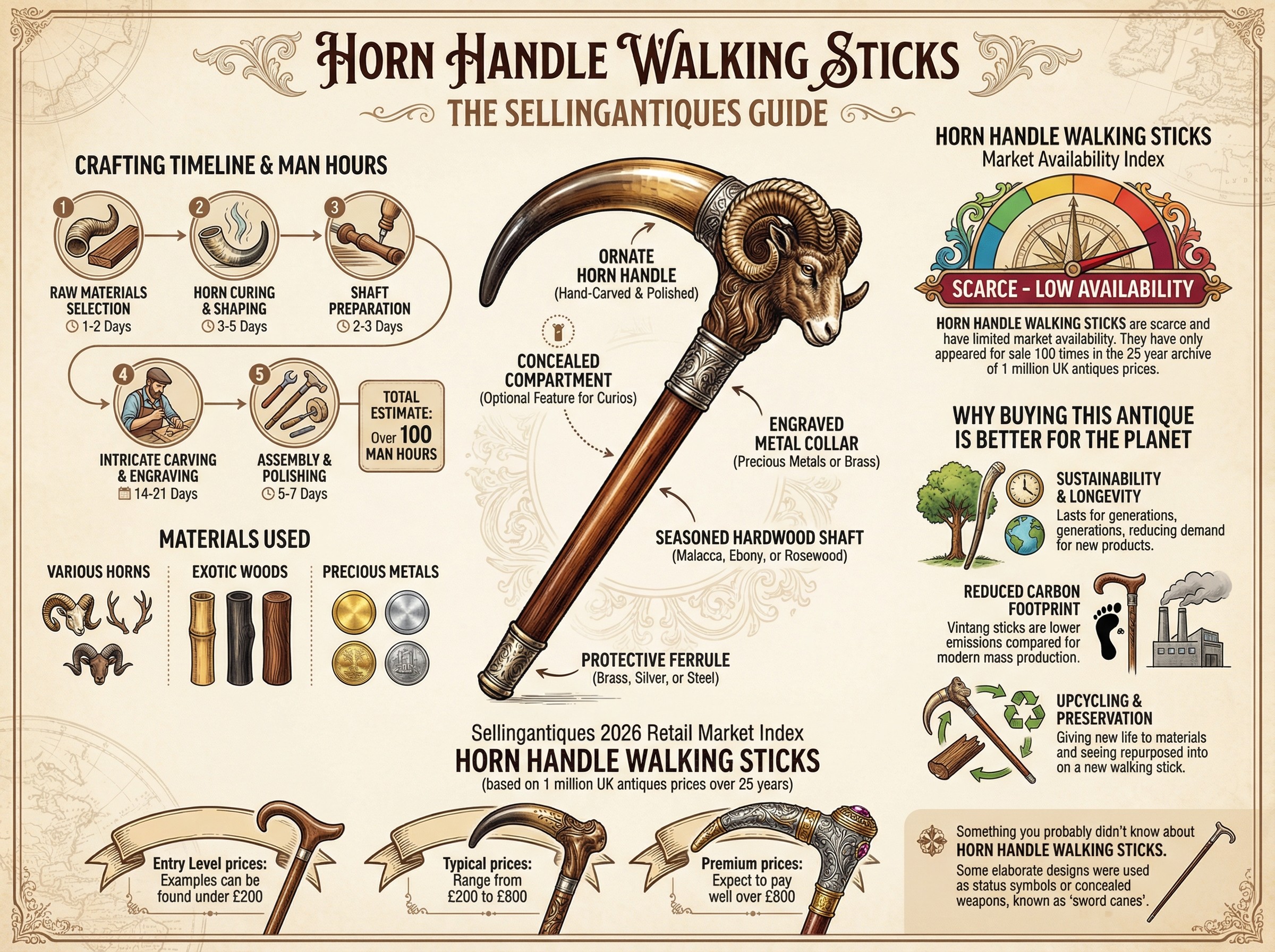 Horn Handle Walking Sticks Guide Infographic